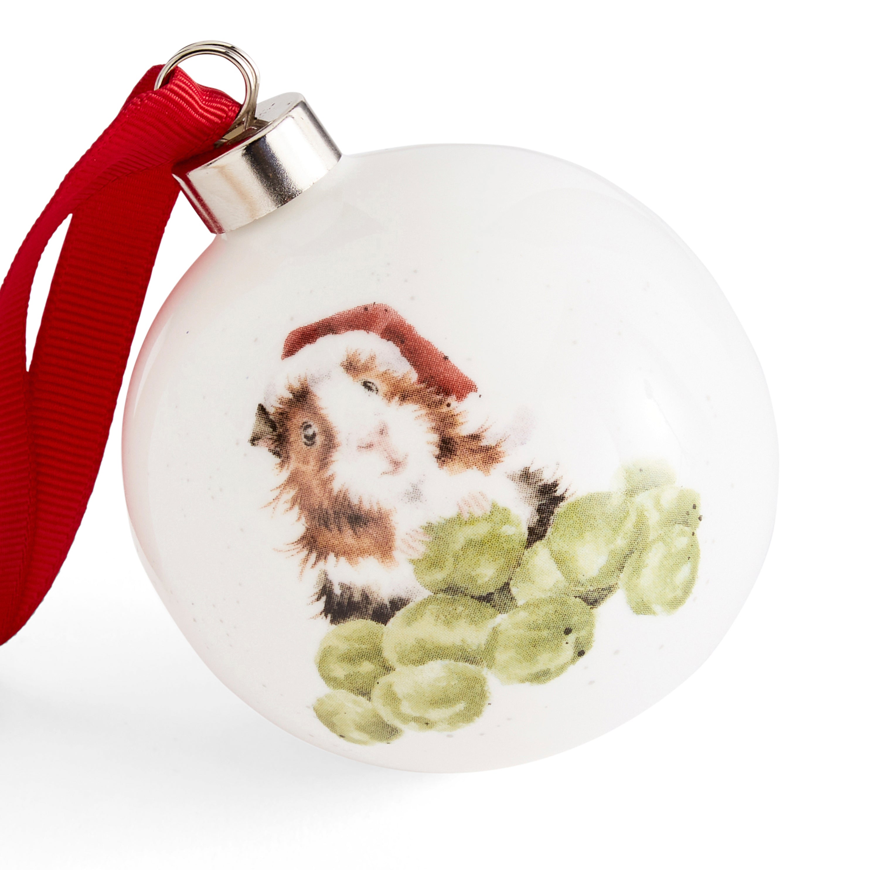 WreWrendale Designs - Christmas Collectionsndale Designs Coloured Collection Bauble - Sprouts (Guinea Pig) 7cm diam. Single
