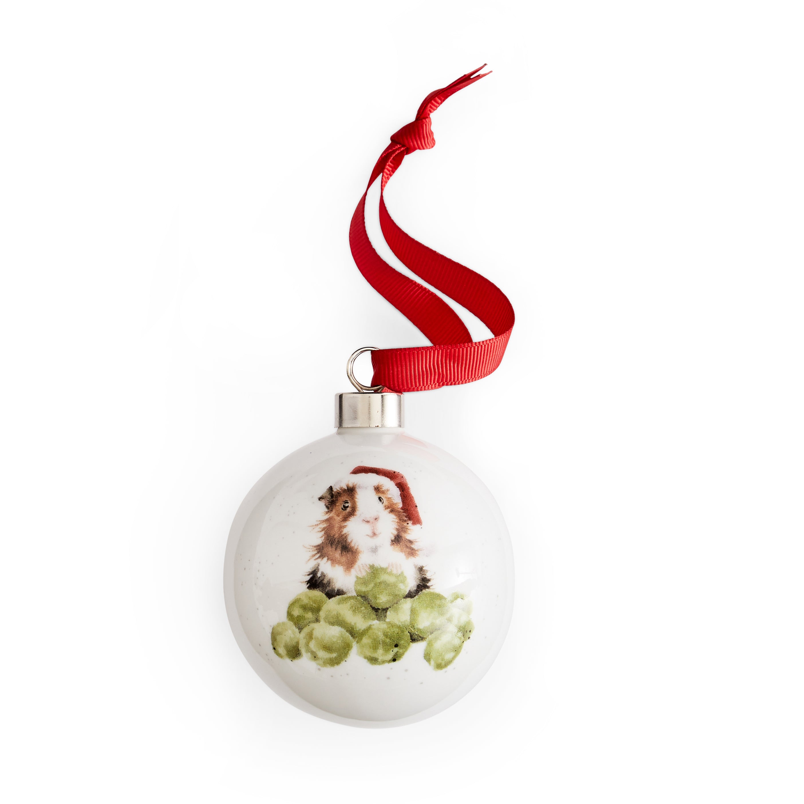 WreWrendale Designs - Christmas Collectionsndale Designs Coloured Collection Bauble - Sprouts (Guinea Pig) 7cm diam. Single