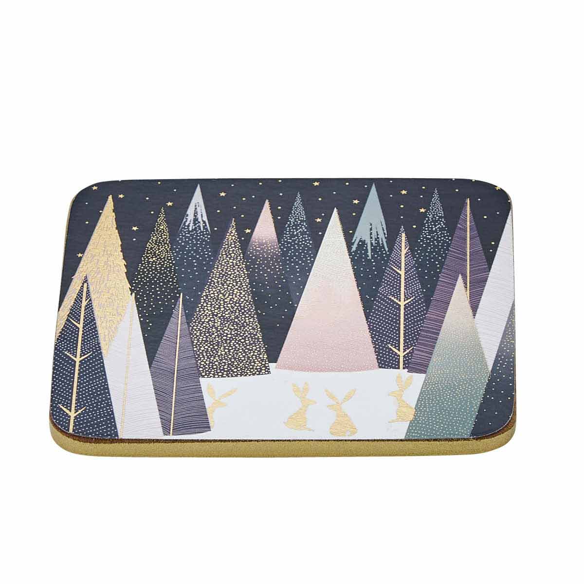 Frosted Pines Coasters S/6 (s) 10.5 x 10.5cm Boxed Set