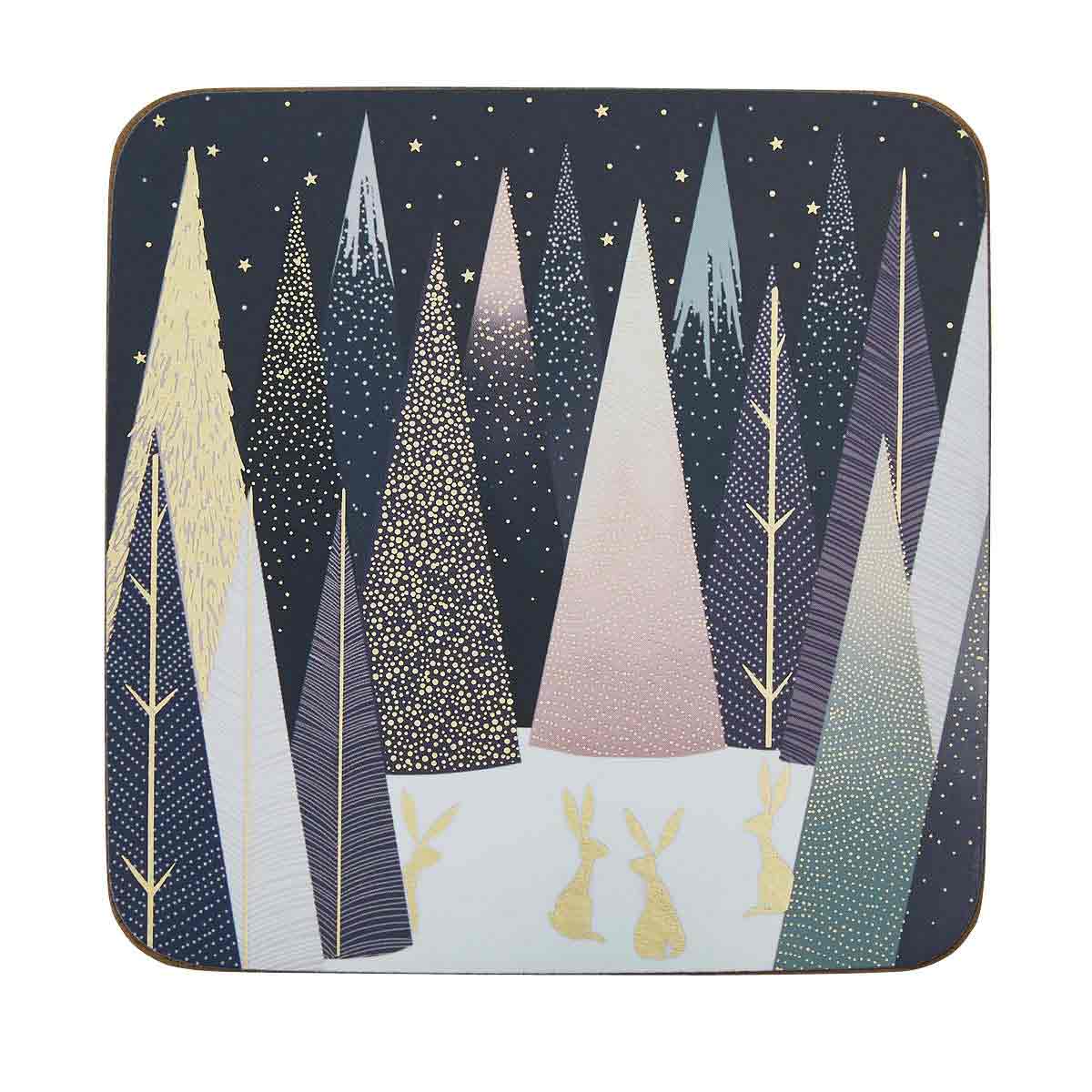 Frosted Pines Coasters S/6 (s) 10.5 x 10.5cm Boxed Set