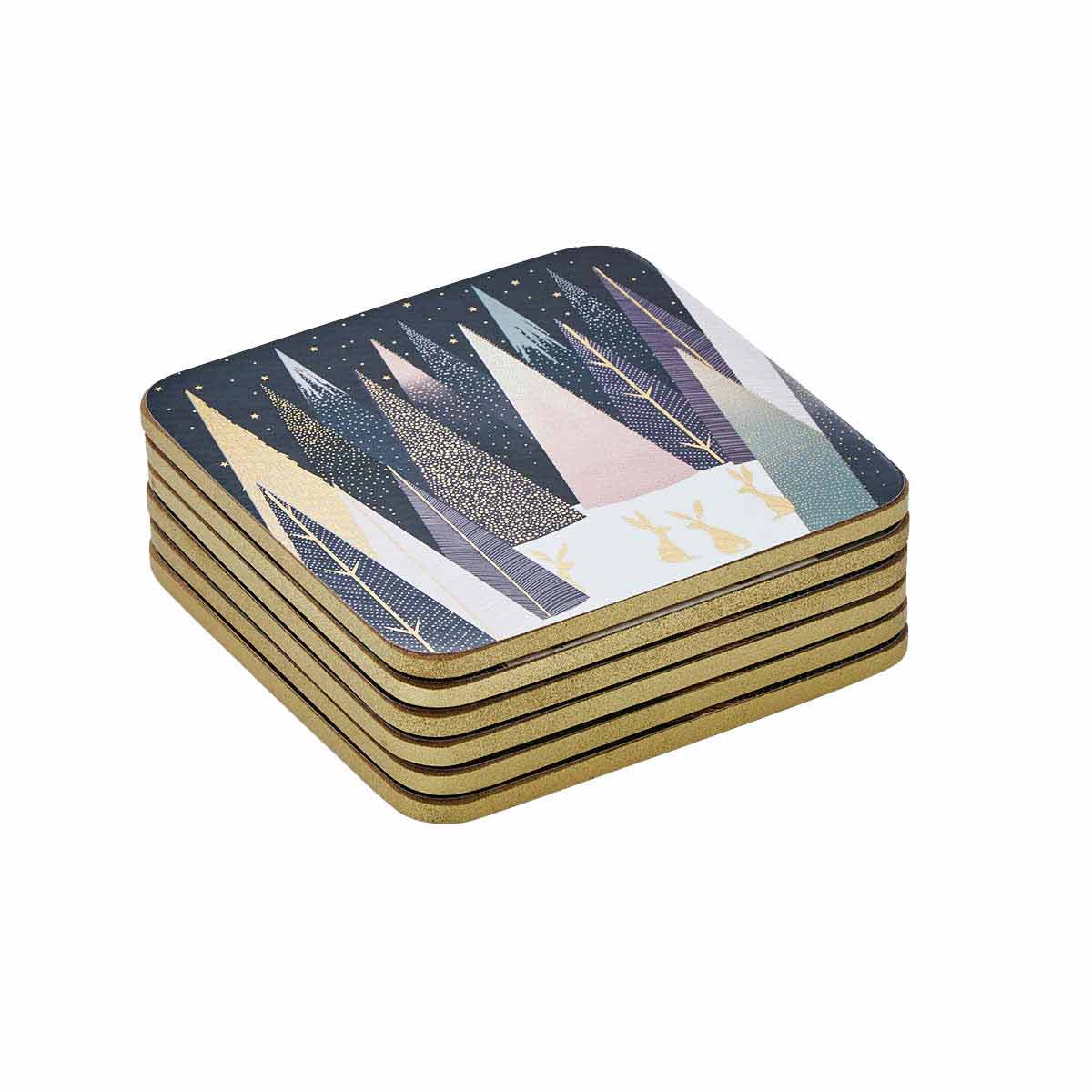Frosted Pines Coasters S/6 (s) 10.5 x 10.5cm Boxed Set