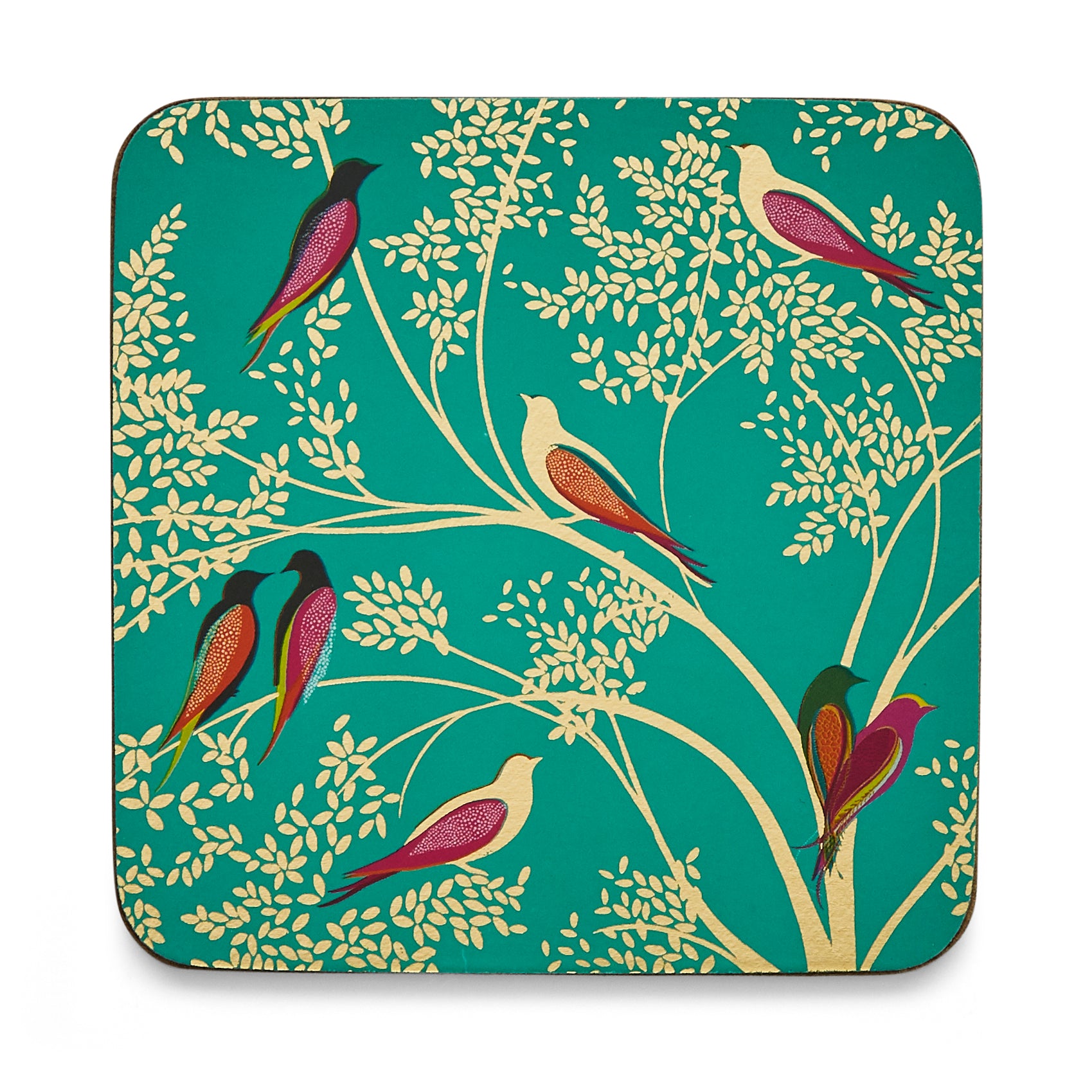 Sara Miller London Artisanne Noir Collection Chelsea Collection Coasters - Set of 6 - Green 10.5 x 10.5cm Boxed Set