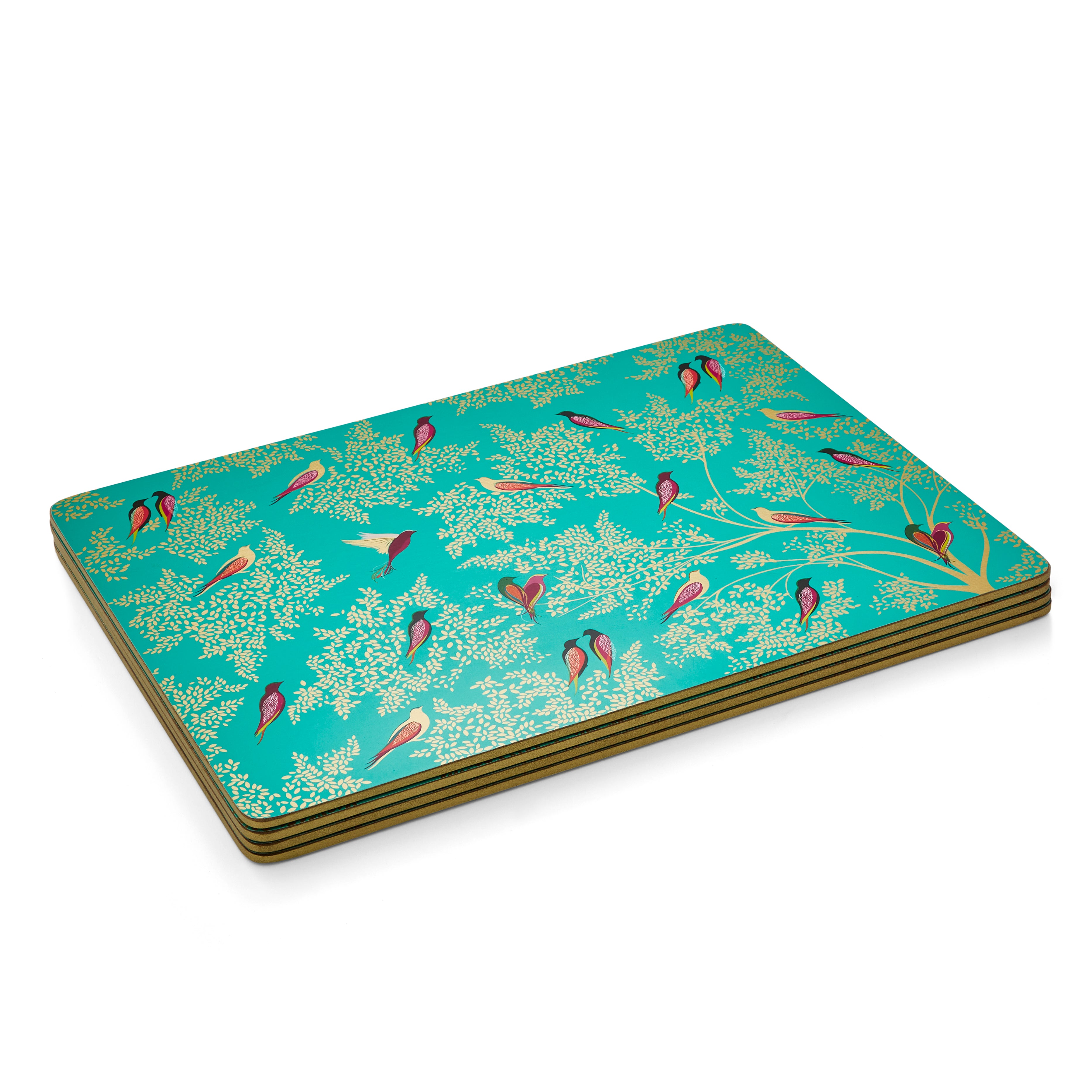 Sara Miller London Artisanne Noir Collection Chelsea Collection Large Placemats - Set of 4 - Green 40.1 x 29.8cm Boxed Set