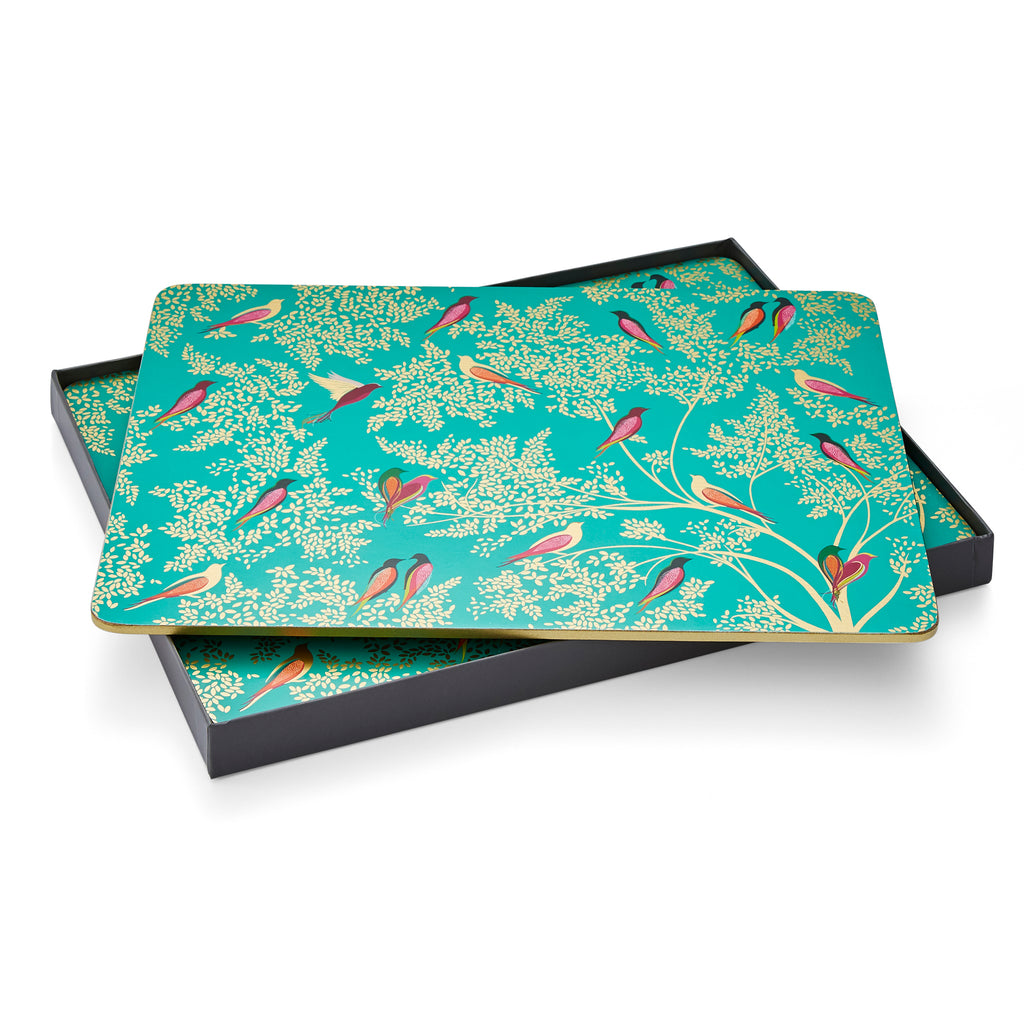 Sara Miller London Artisanne Noir Collection Chelsea Collection Placemats - Set of 4 - Green 30.5 x 23cm Boxed Set