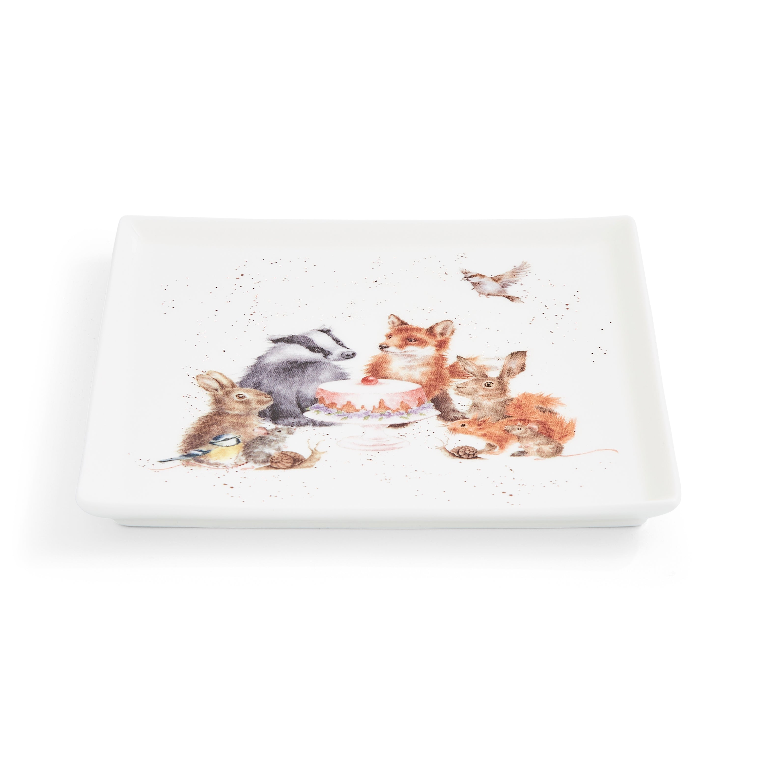 Wrendale Designs Square Plate (Woodland Party) 18 x 18cm Single