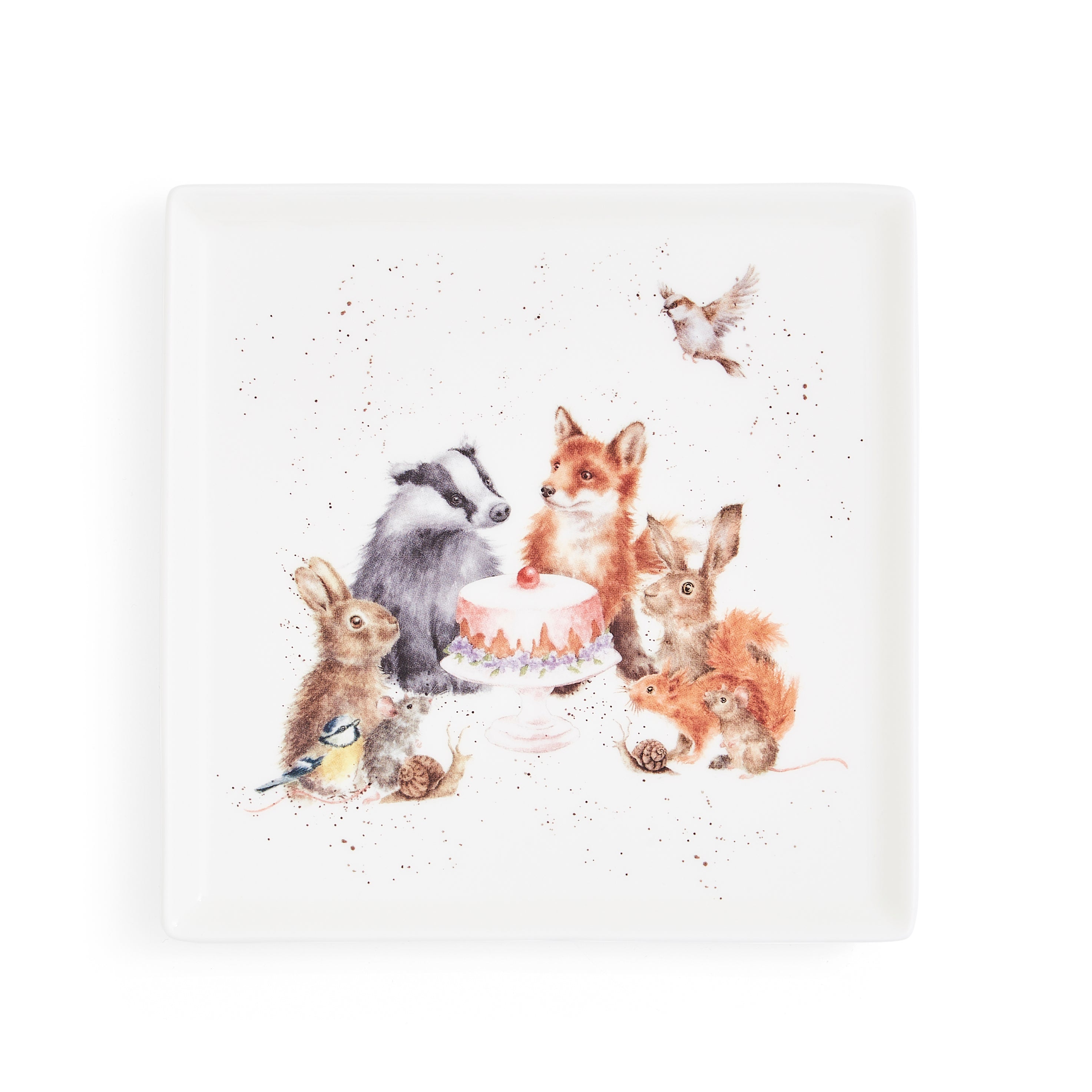 Wrendale Designs Square Plate (Woodland Party) 18 x 18cm Single
