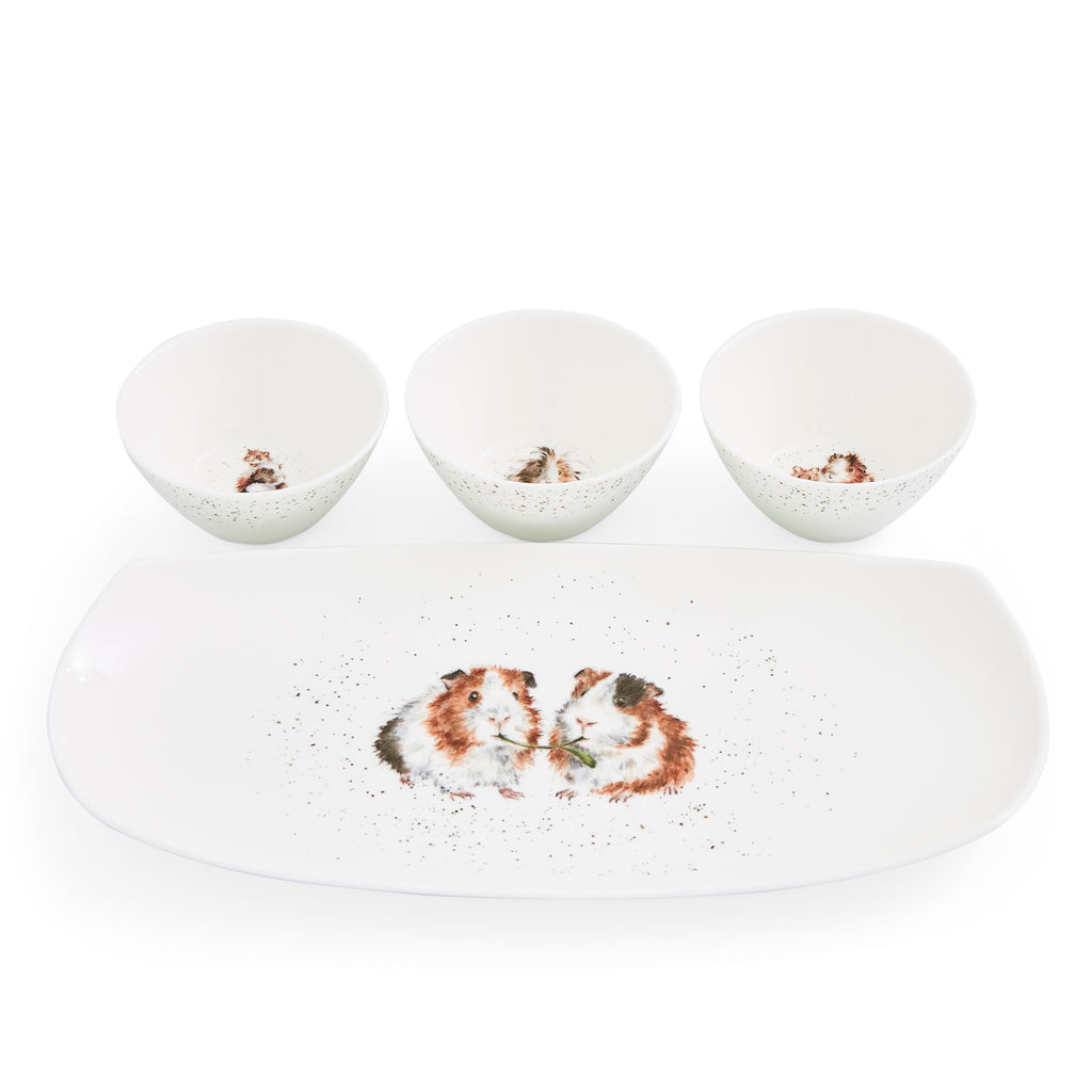 Wrendale Designs 3 Bowl and Tray Set (Guinea Pigs) Tray 30cm x 15cm
Bowl 9cm dia Boxed Set