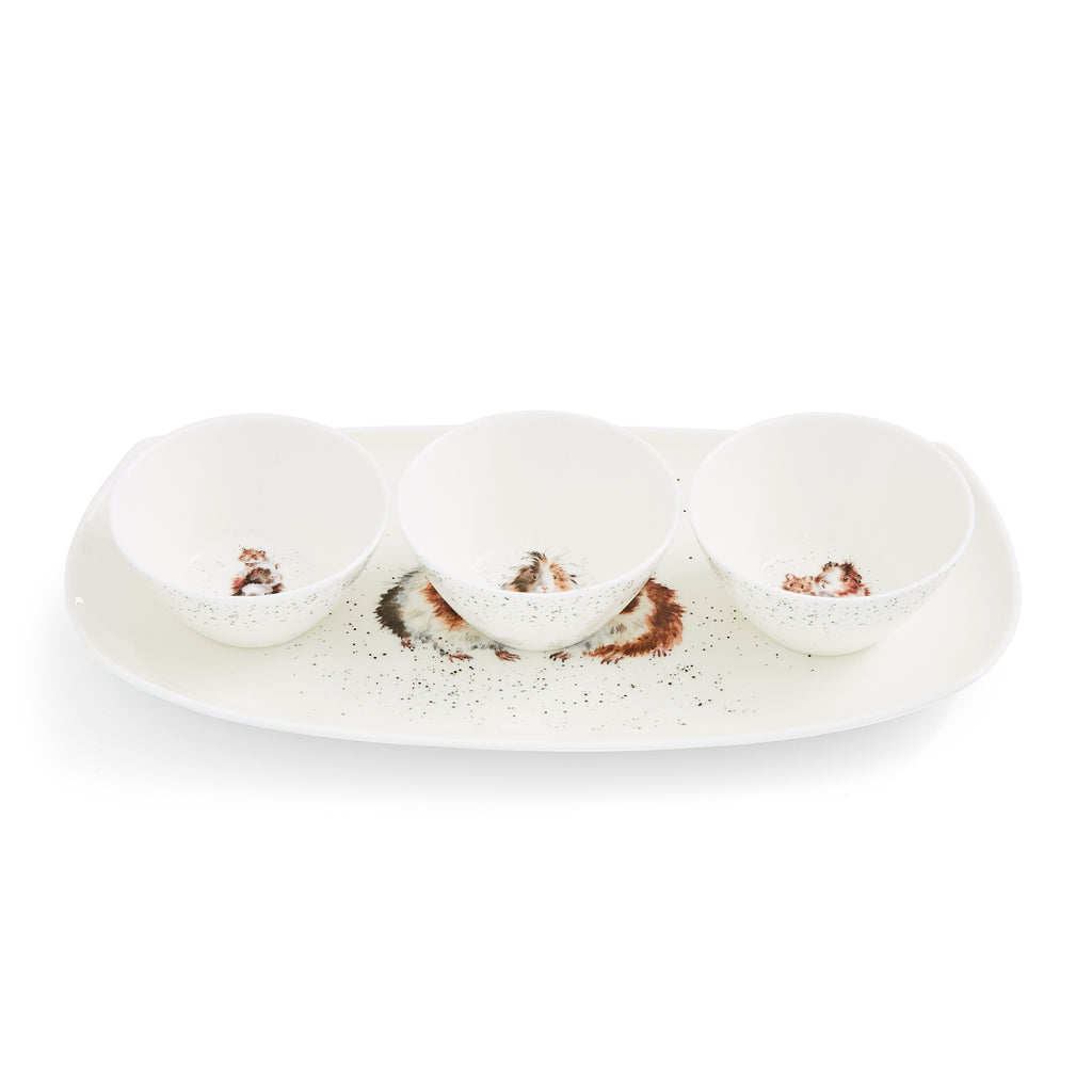 Wrendale Designs 3 Bowl and Tray Set (Guinea Pigs) Tray 30cm x 15cm
Bowl 9cm dia Boxed Set