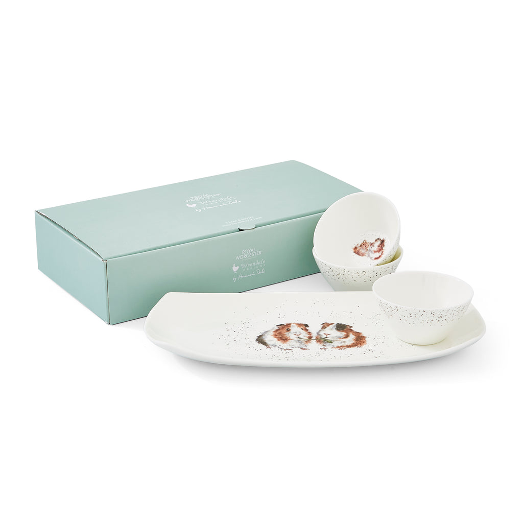 Wrendale Designs 3 Bowl and Tray Set (Guinea Pigs) Tray 30cm x 15cm
Bowl 9cm dia Boxed Set