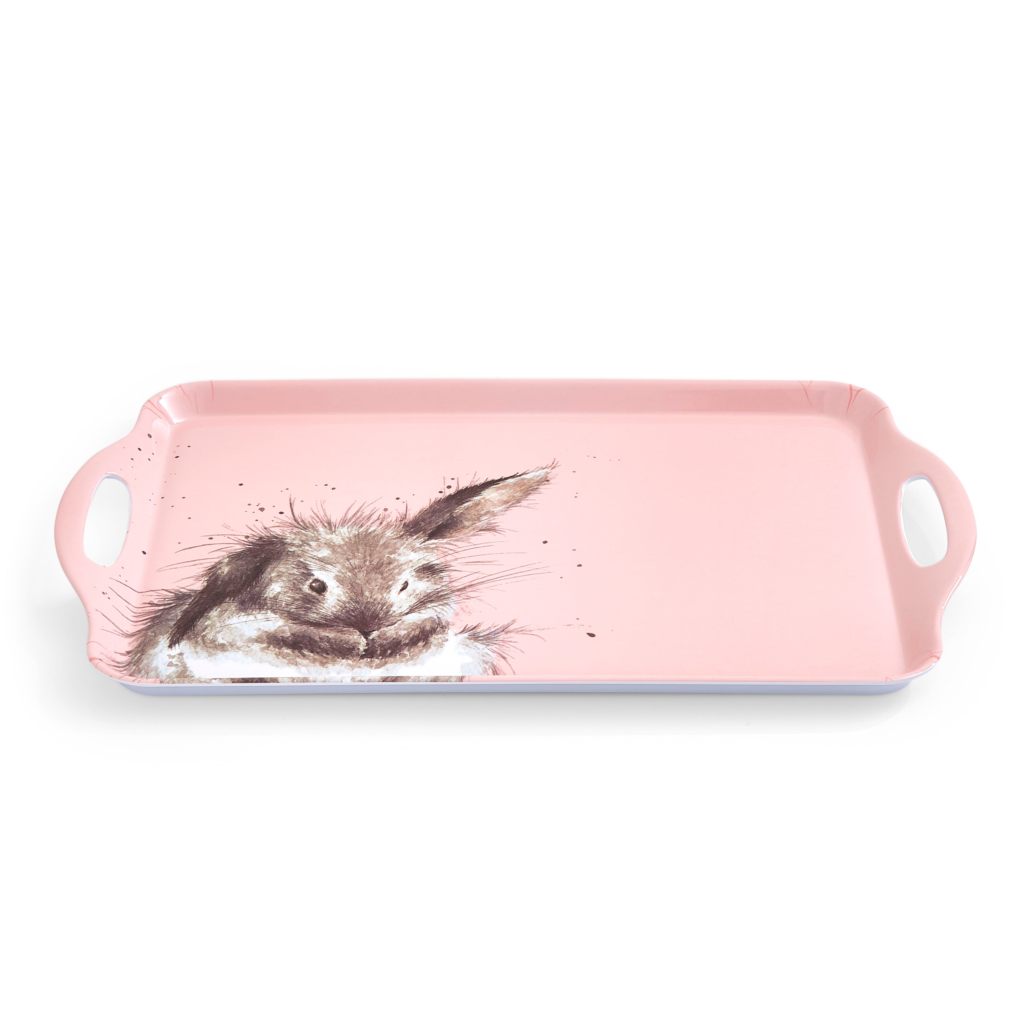 Pimpernel Wrendale Pink Large Handled Tray (Rabbit) 48 x 29.5cm Single