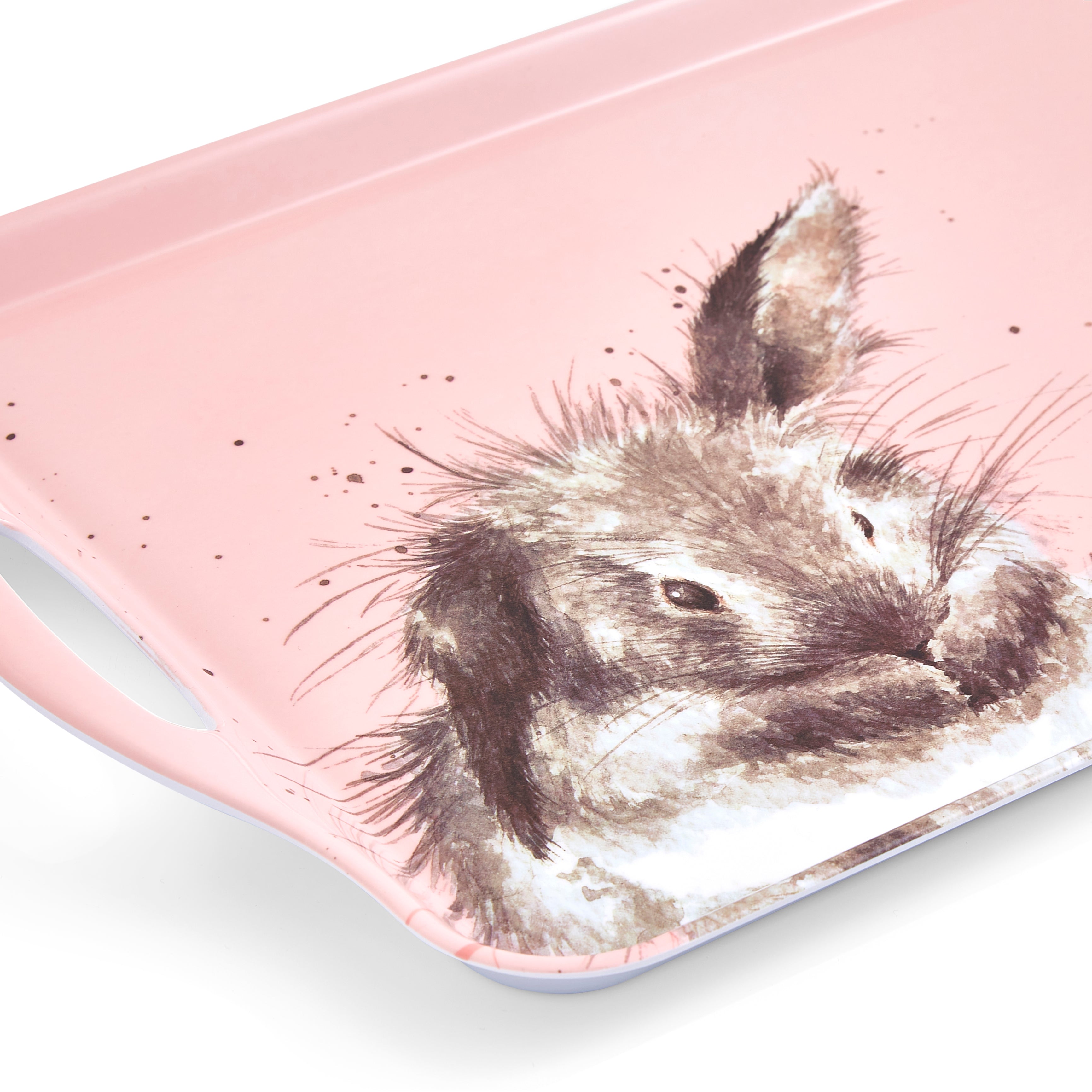 Pimpernel Wrendale Pink Large Handled Tray (Rabbit) 48 x 29.5cm Single