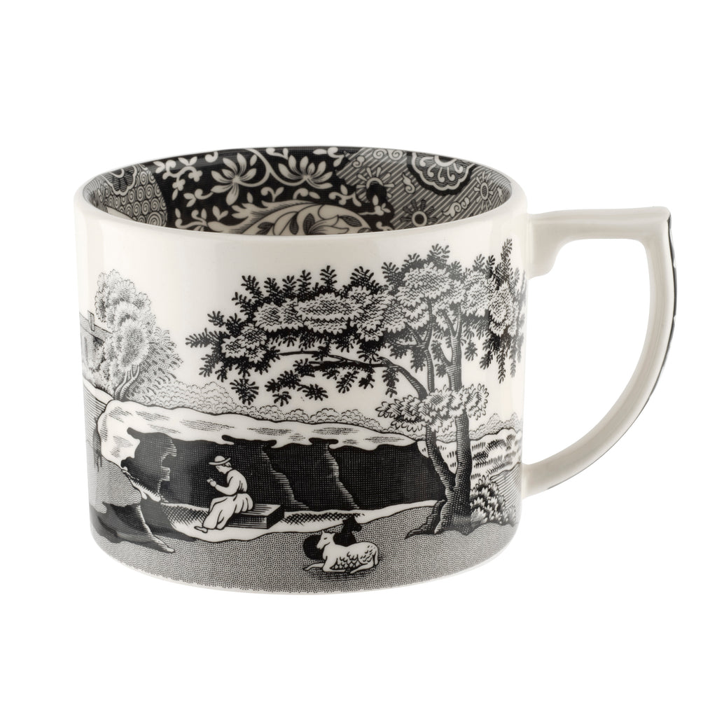 Black Italian Teacup & Saucer 0.28L Single