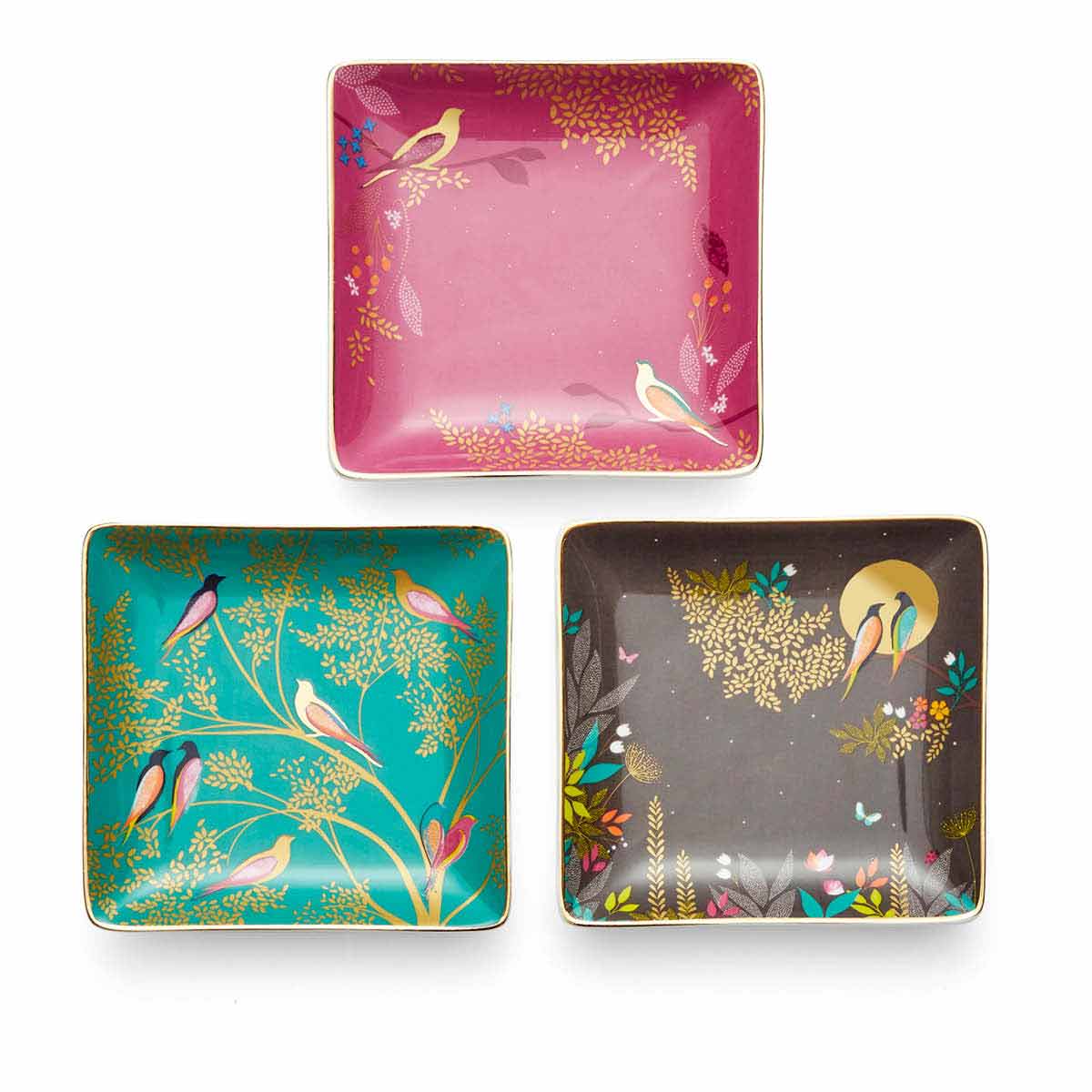Square Trinket Dishes S/3 11.4cm Boxed Set
