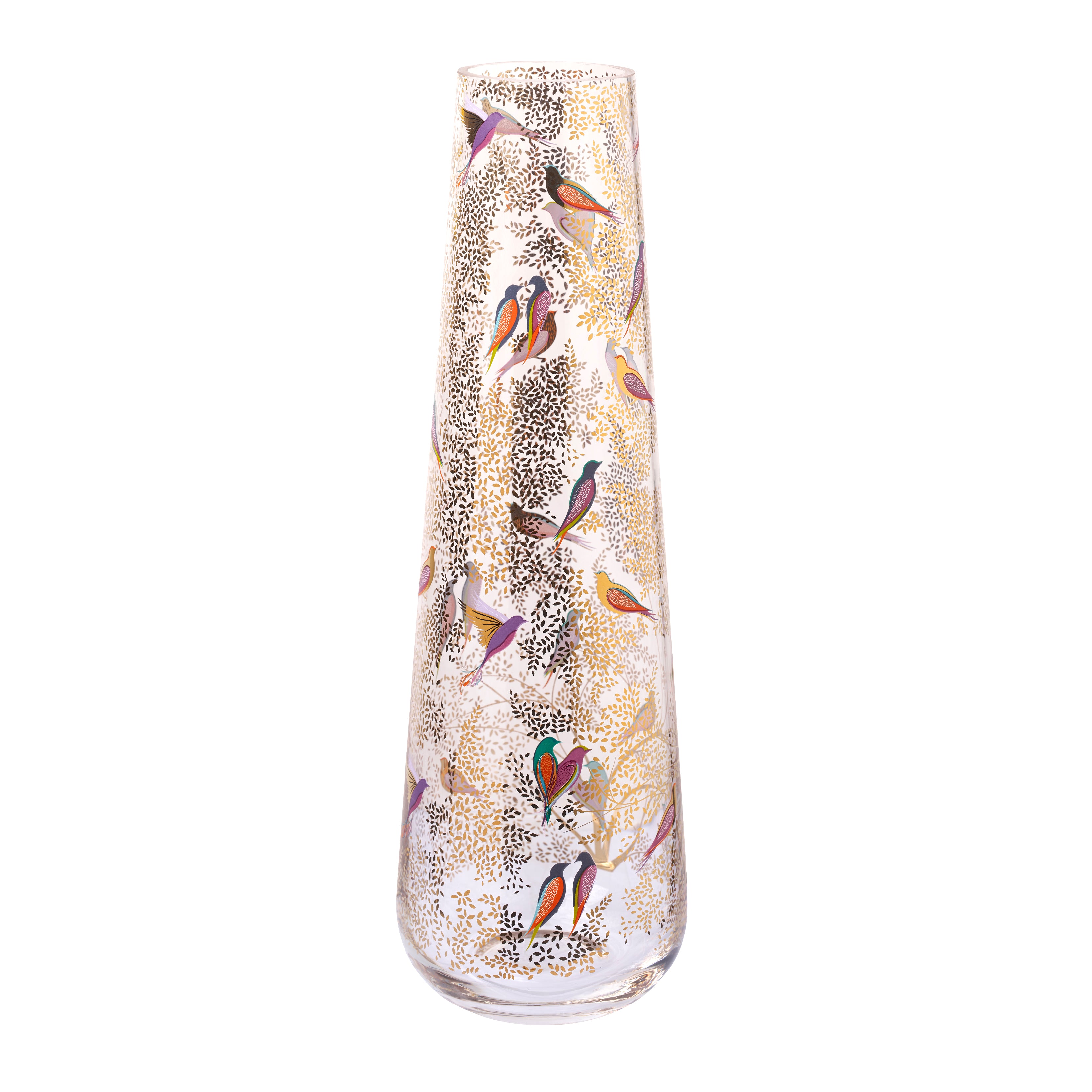 Sara Miller London Artisanne Noir Collection Tall Glass Vase 35cm Single