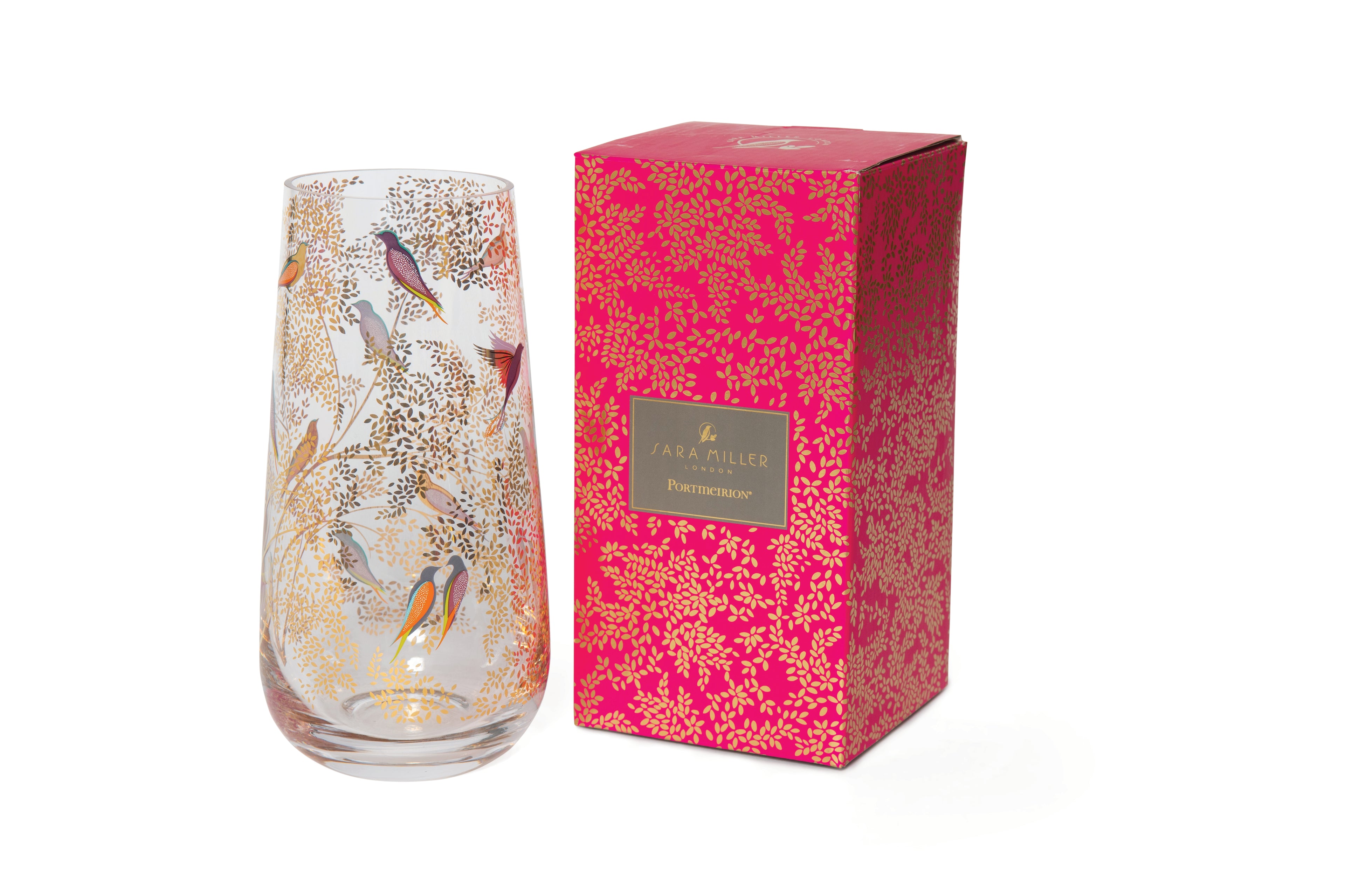 Sara Miller London Artisanne Noir Collection Medium Glass Vase 21.5cm Single