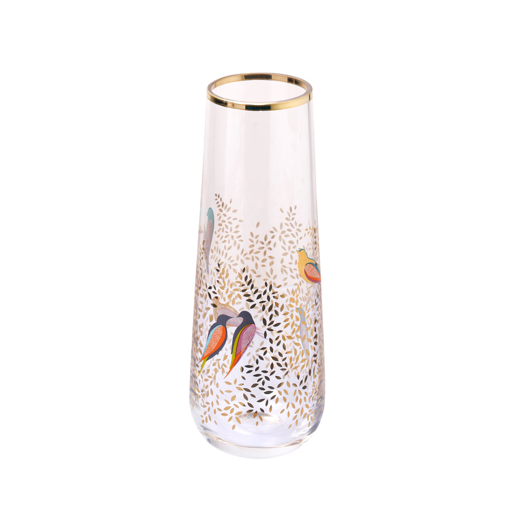 Sara Miller London Artisanne Noir Collection Single Stem Glass Vase 15.8cm Single