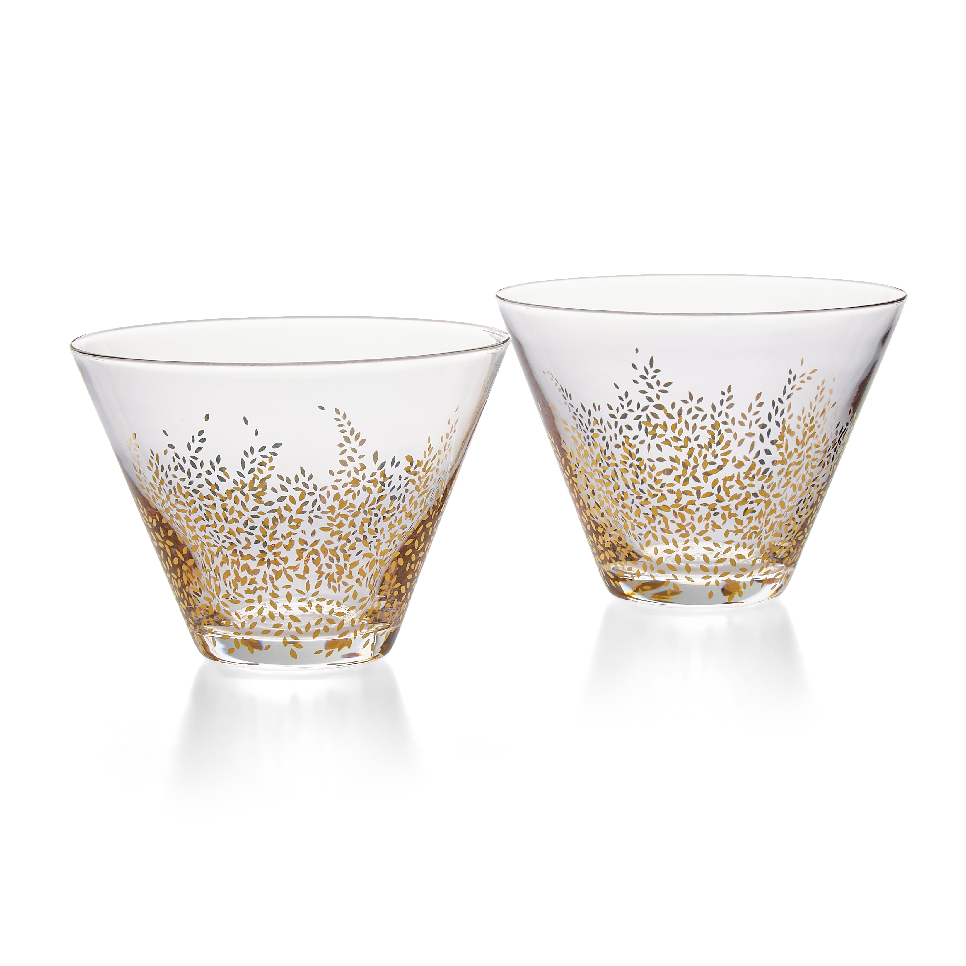 Sara Miller London Artisanne Noir Collection Glass Bowls - Set of 2 11.4cm Boxed Set