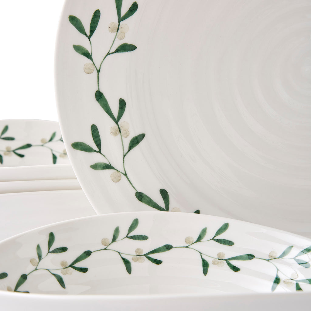 Sophie Conran for Portmeirion Mistletoe  12 Piece Set Plate 28cm, Plate 20cm,Bowl 19cm Boxed Set