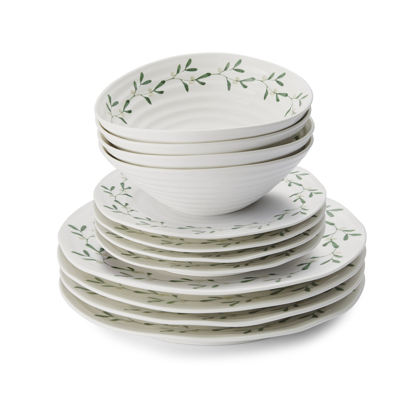 Sophie Conran for Portmeirion Mistletoe  12 Piece Set Plate 28cm, Plate 20cm,Bowl 19cm Boxed Set
