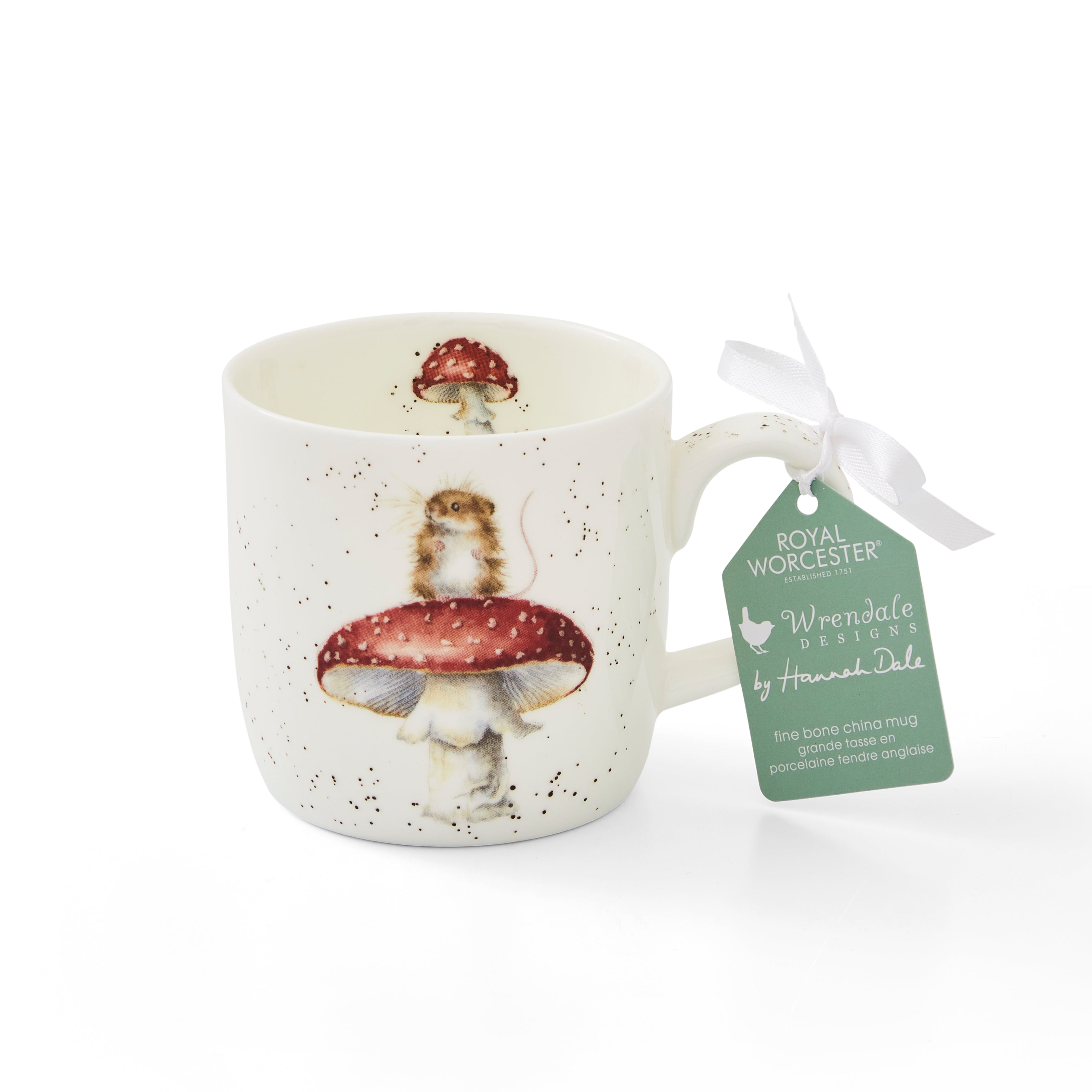 Royal Worcester Wrendale Designs He's a Fun-gi (Mouse & Mushroom) 0.31L Set of 6