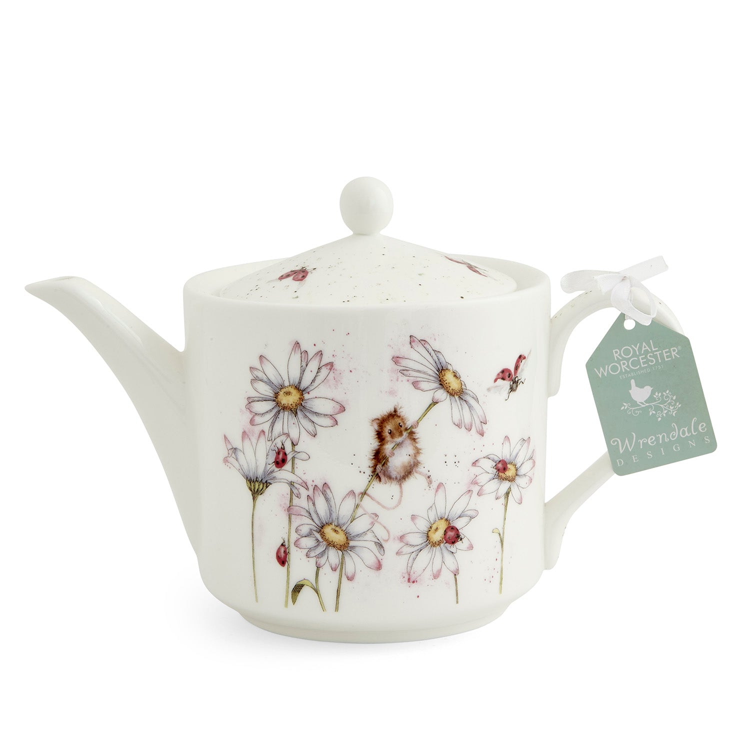 Wrendale Designs Teapot 2pt (Mouse & Flower) 1.13L Single