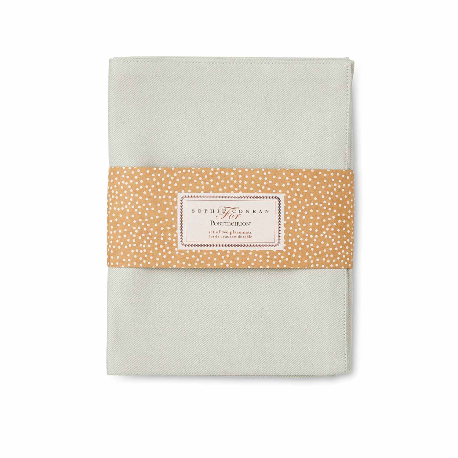 Lavandula Textile Placemat S/2 - Dove Grey 43 x 32cm Banded Set