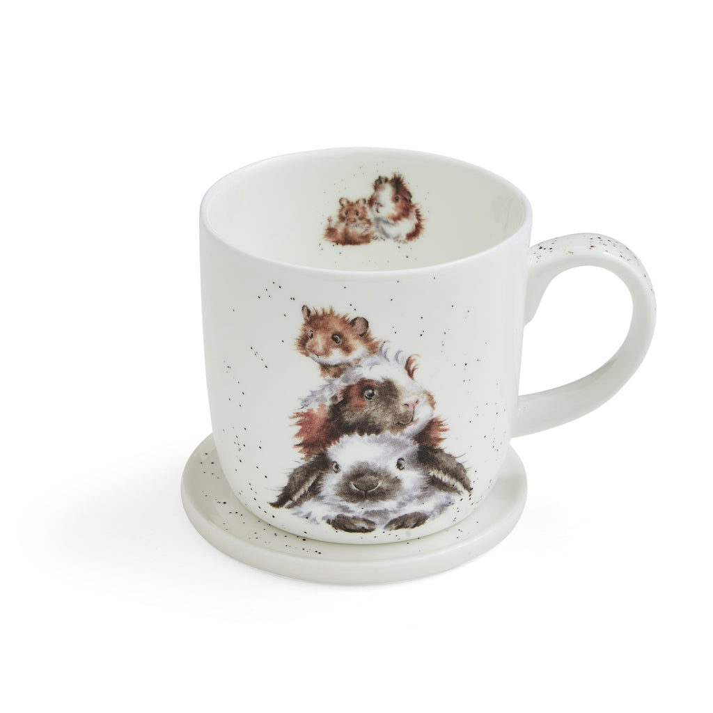 "Wrendale Designs Piggy In The Middle (Guinea Pig) Mug 0.31L
Coaster 9.5cm Boxed Set"
