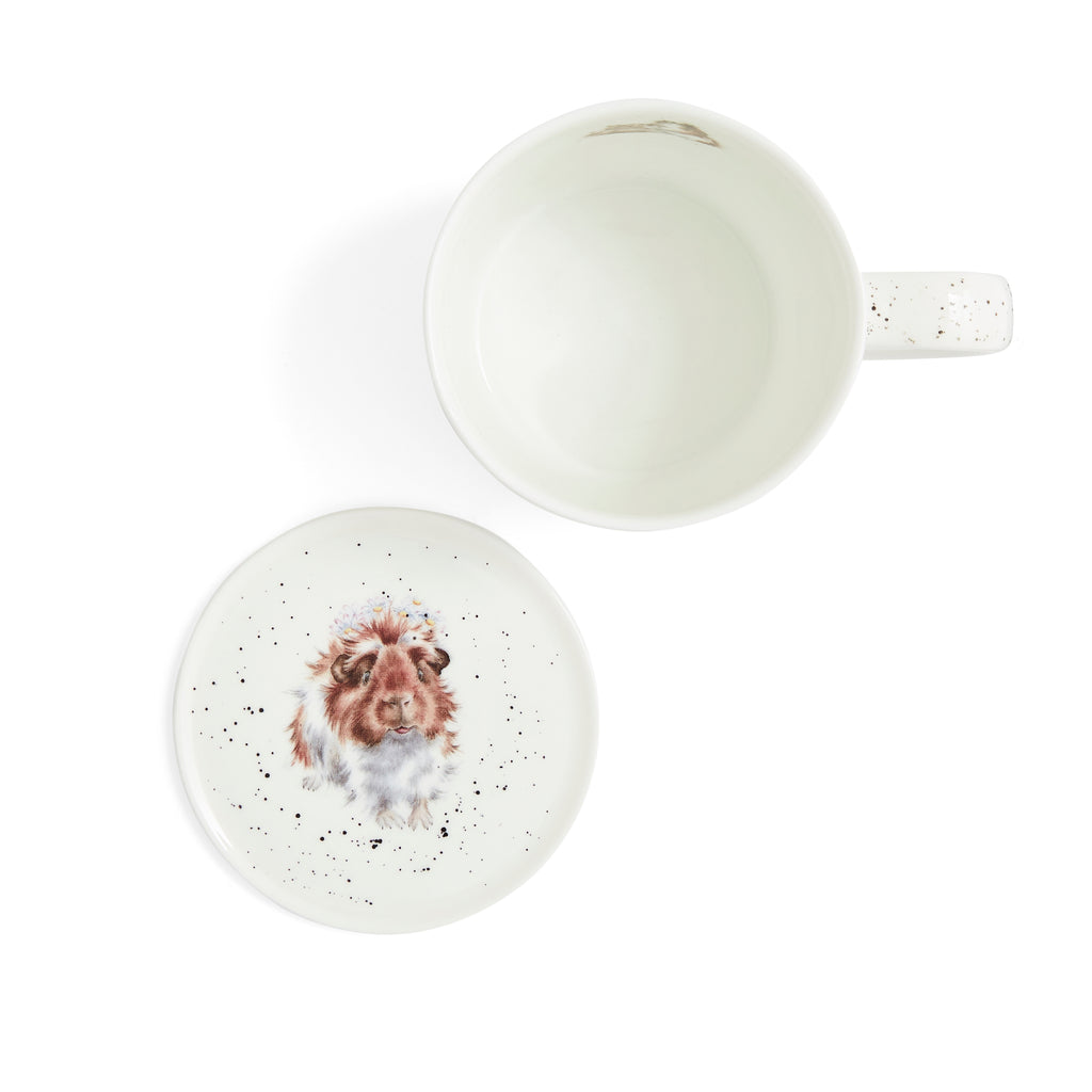 "Wrendale Designs Piggy In The Middle (Guinea Pig) Mug 0.31L
Coaster 9.5cm Boxed Set"
