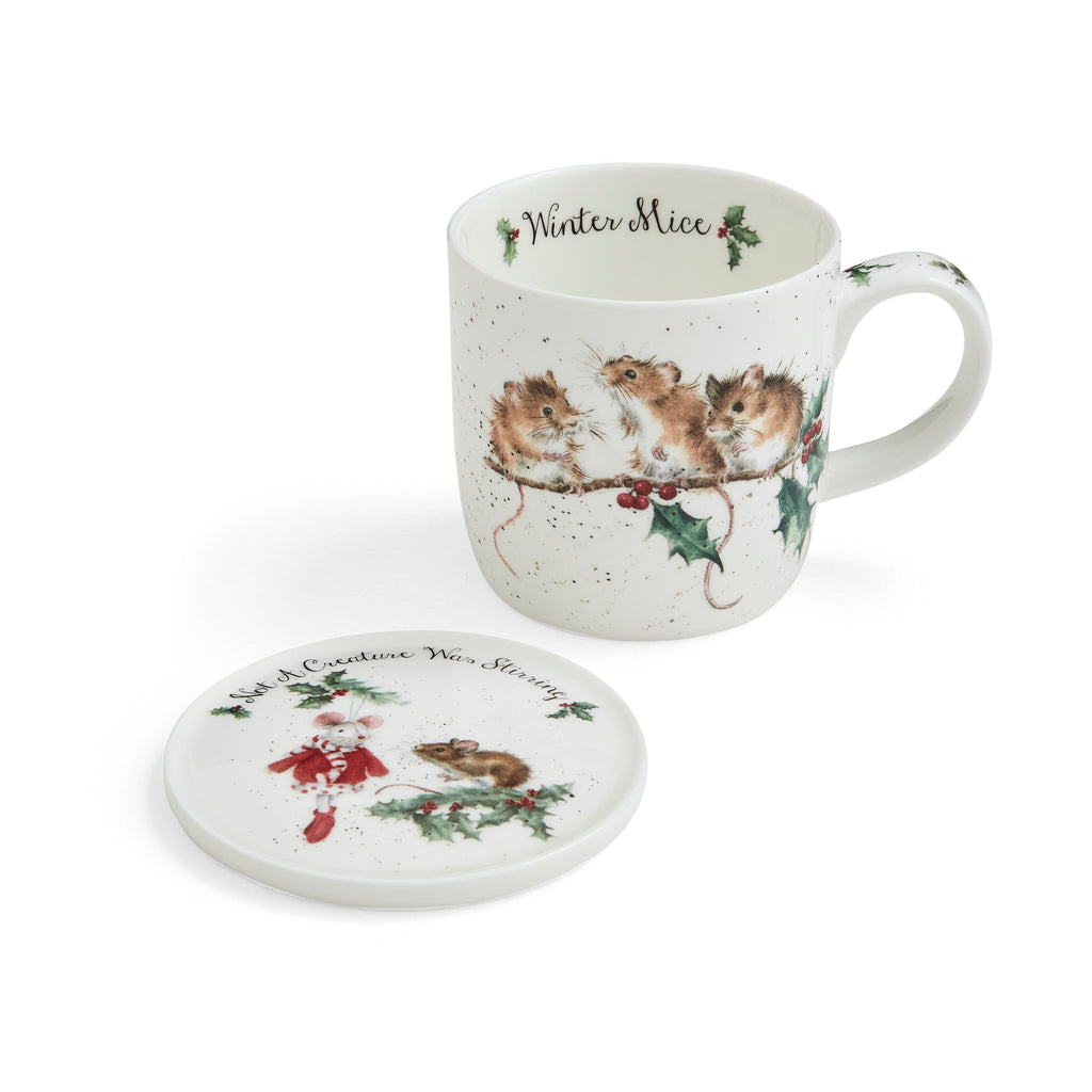 WreWrendale Designs - Christmas Collectionsndale Designs Coloured Collection Winter Mice (Mice) Mug 0.31L 
Coaster 9.5cm Boxed Set