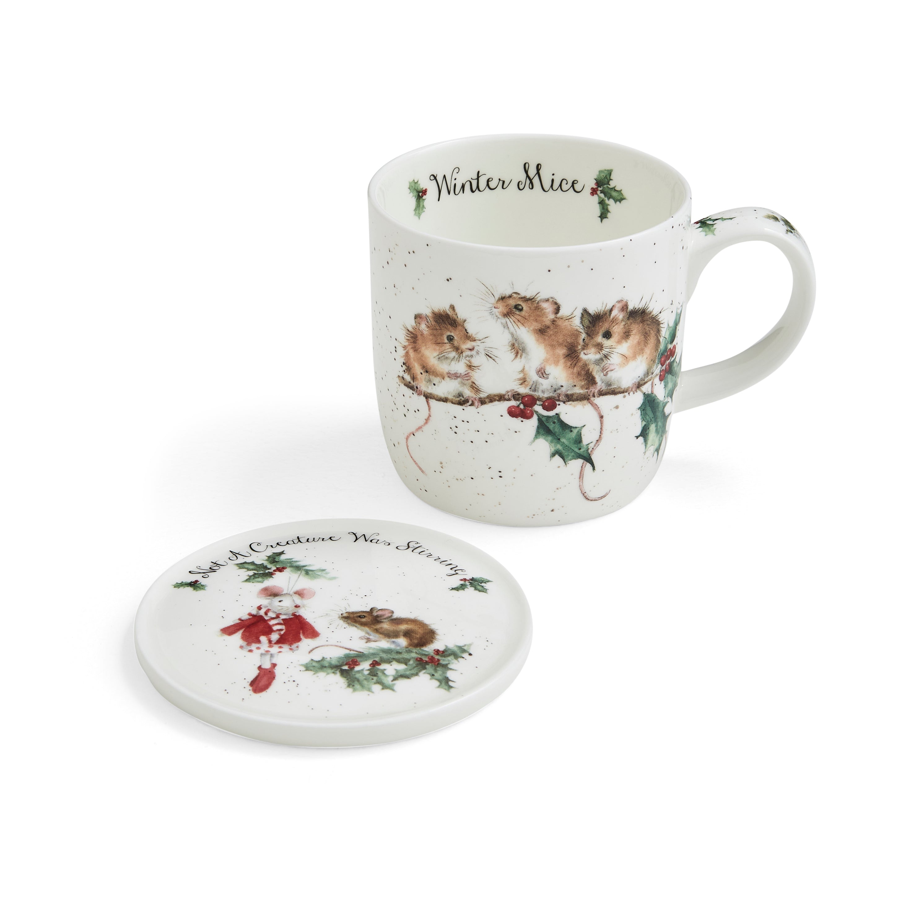 WreWrendale Designs - Christmas Collectionsndale Designs Coloured Collection Winter Mice (Mice) Mug 0.31L 
Coaster 9.5cm Boxed Set