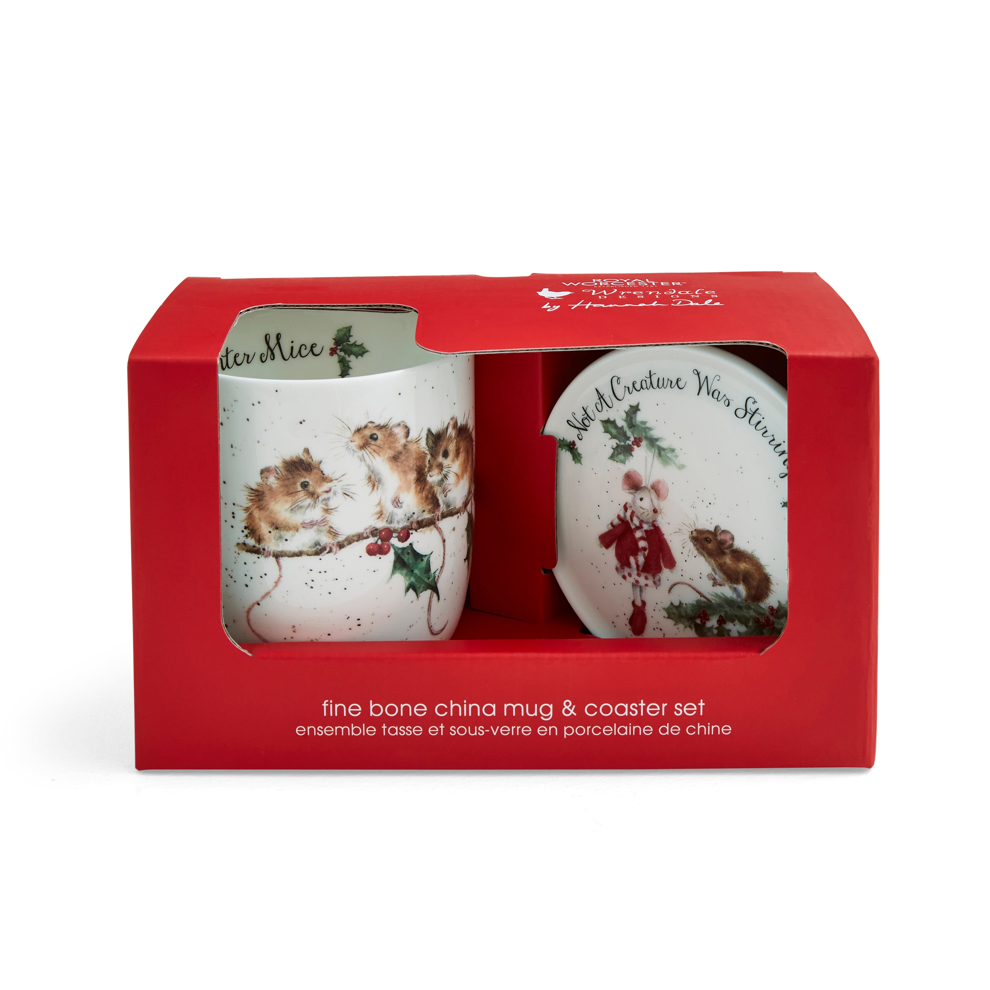 WreWrendale Designs - Christmas Collectionsndale Designs Coloured Collection Winter Mice (Mice) Mug 0.31L 
Coaster 9.5cm Boxed Set