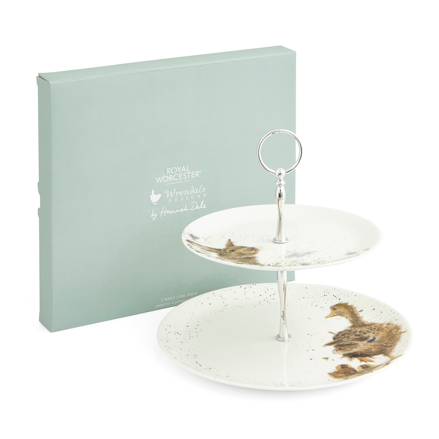 Wrendale Designs 2 Tiered Cake Stand 26.7cm & 20cm Boxed Set