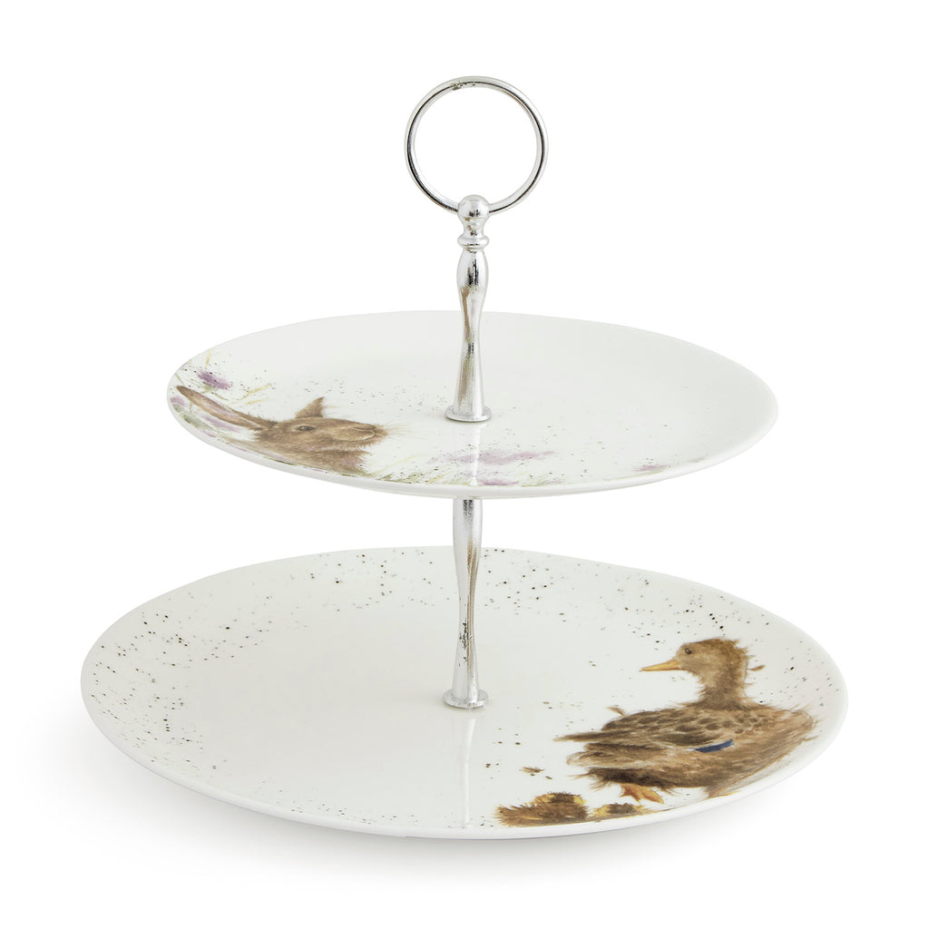 Wrendale Designs 2 Tiered Cake Stand 26.7cm & 20cm Boxed Set