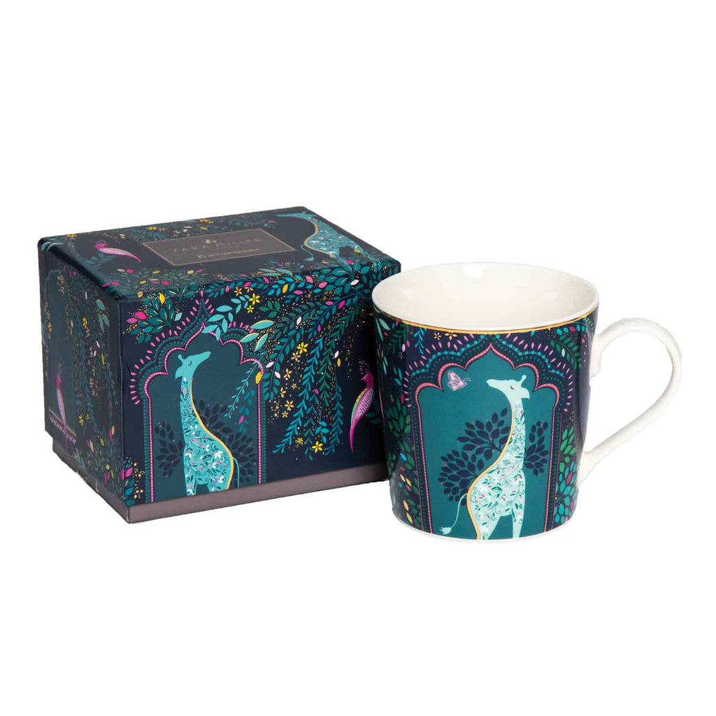 Sara Miller London Artisanne Noir Collection Mug - Giraffe's Courtyard - Midnight Blue 0.34L Single