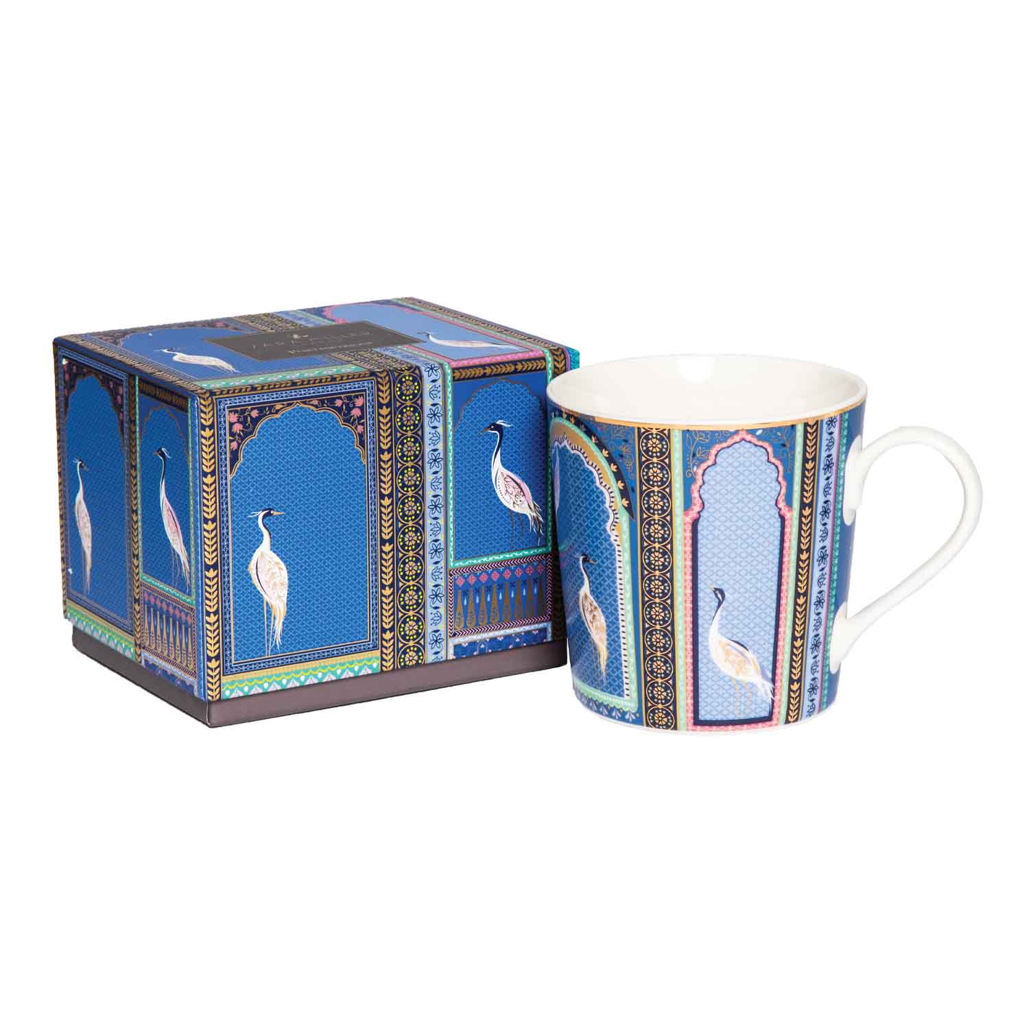 Sara Miller London Artisanne Noir Collection Mug - Lattice Window's - Indigo 0.34L Single