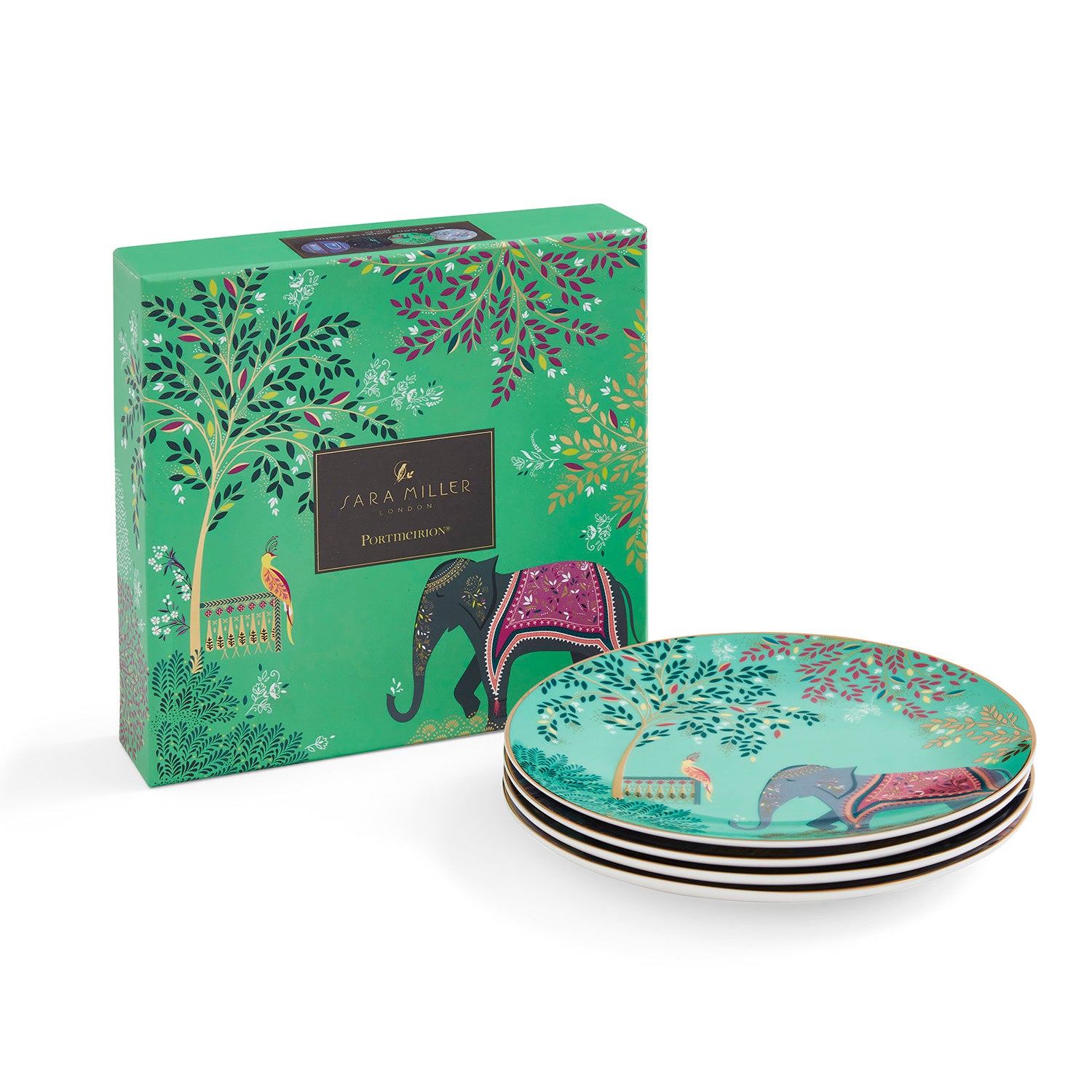 Sara Miller London Artisanne Noir Collection Cake Plates - Set of 4 Assorted 20cm Boxed Set