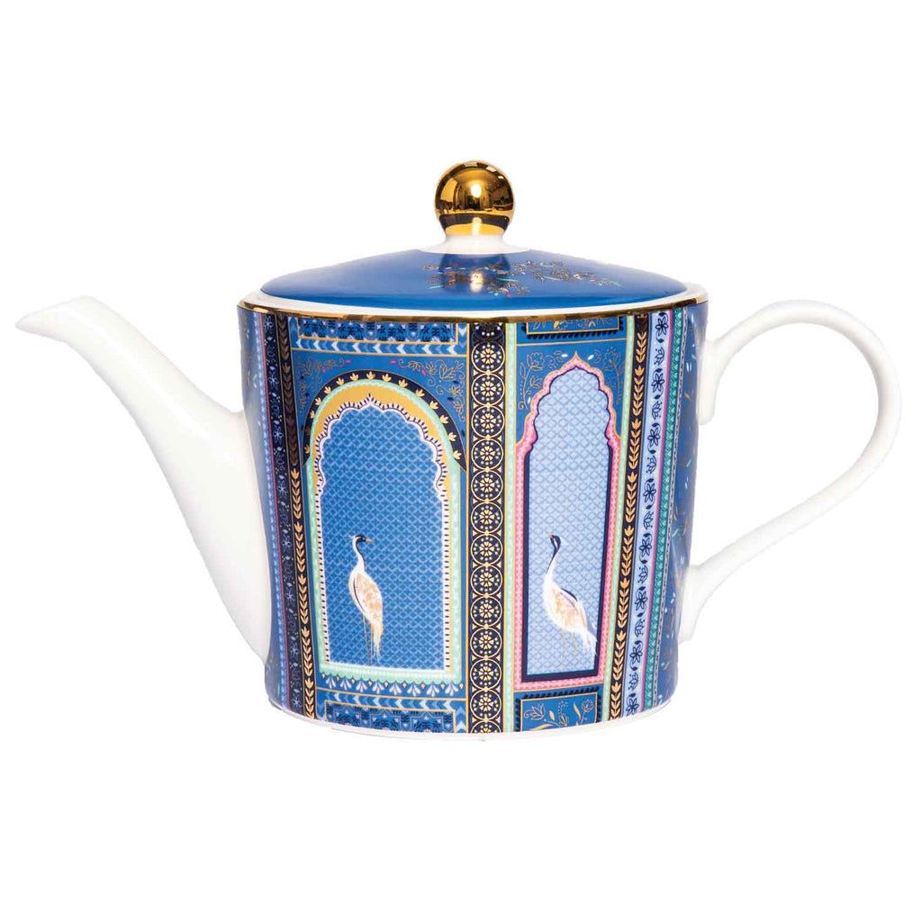 Sara Miller London  India Collection Teapot - Lattice Window's - Indigo 1.1L Single