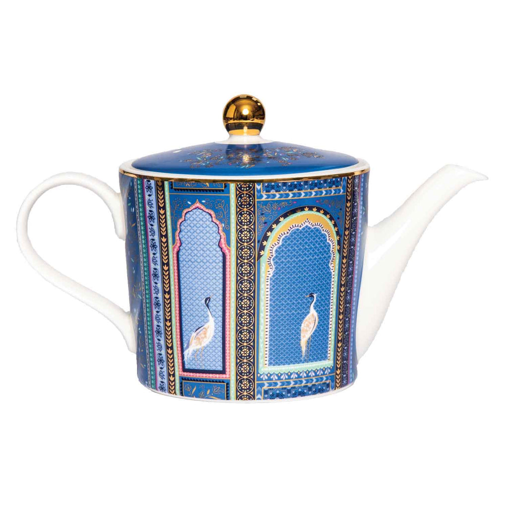Sara Miller London  India Collection Teapot - Lattice Window's - Indigo 1.1L Single