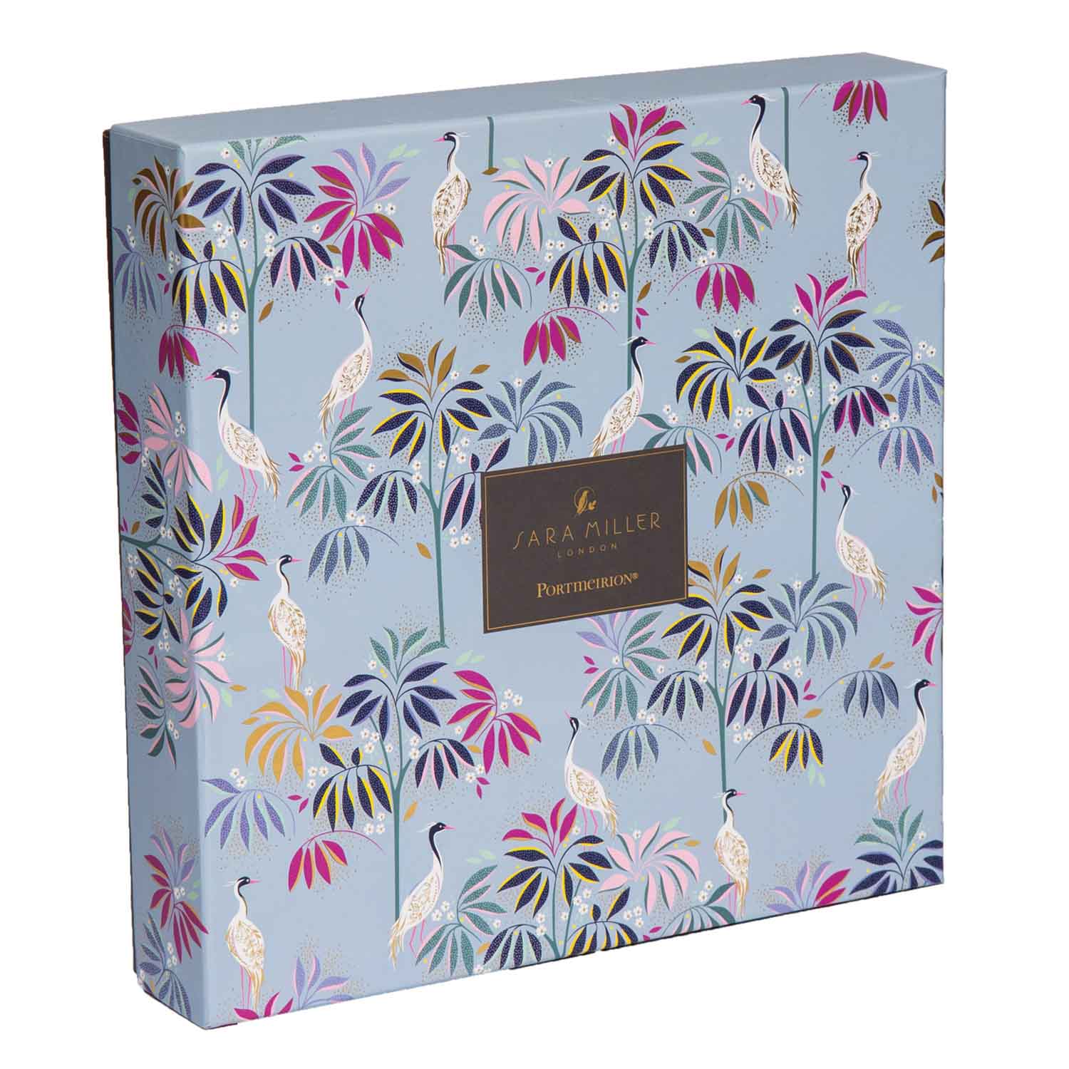 Sara Miller London India Collection 3 Tiered Cake Stand - Crane Garden - Sky Blue 27cm, 20cm, 15cm Boxed Set