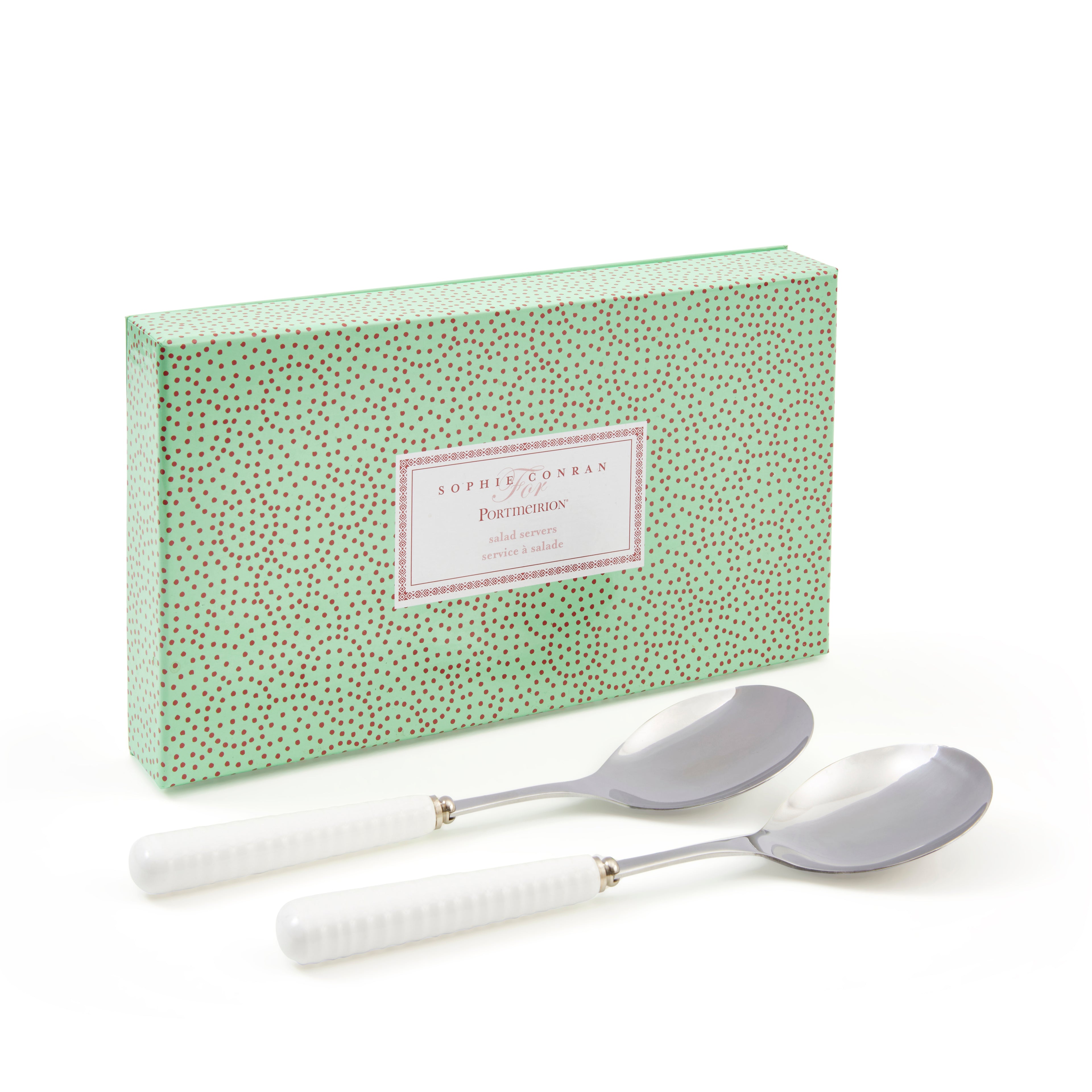 Sophie Conran for Portmeirion Salad Servers (pair spoons) - Silver 25cm Boxed Set