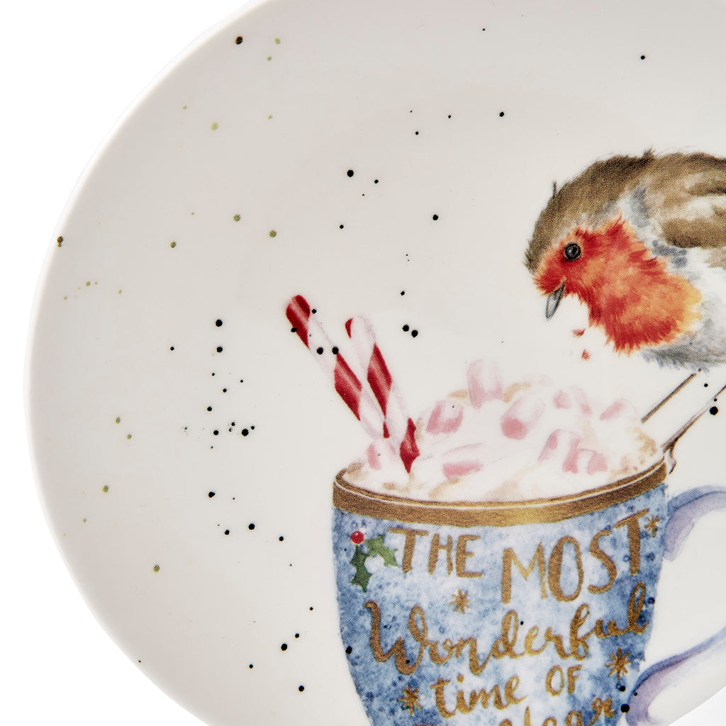 WreWrendale Designs - Christmas Collectionsndale Designs Coloured Collection Coupe Plate - Set of 2 (Robin & Bunny) 16.5cm Boxed Set