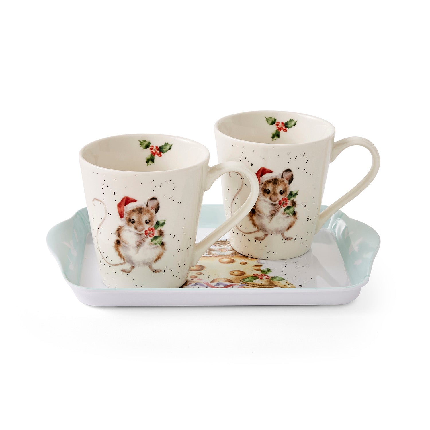 WreWrendale Designs - Christmas Collectionsndale Designs Coloured Collection Holly Jolly Christmas (Mice) Mug 0.18L 
Tray 21 x 14cm Single