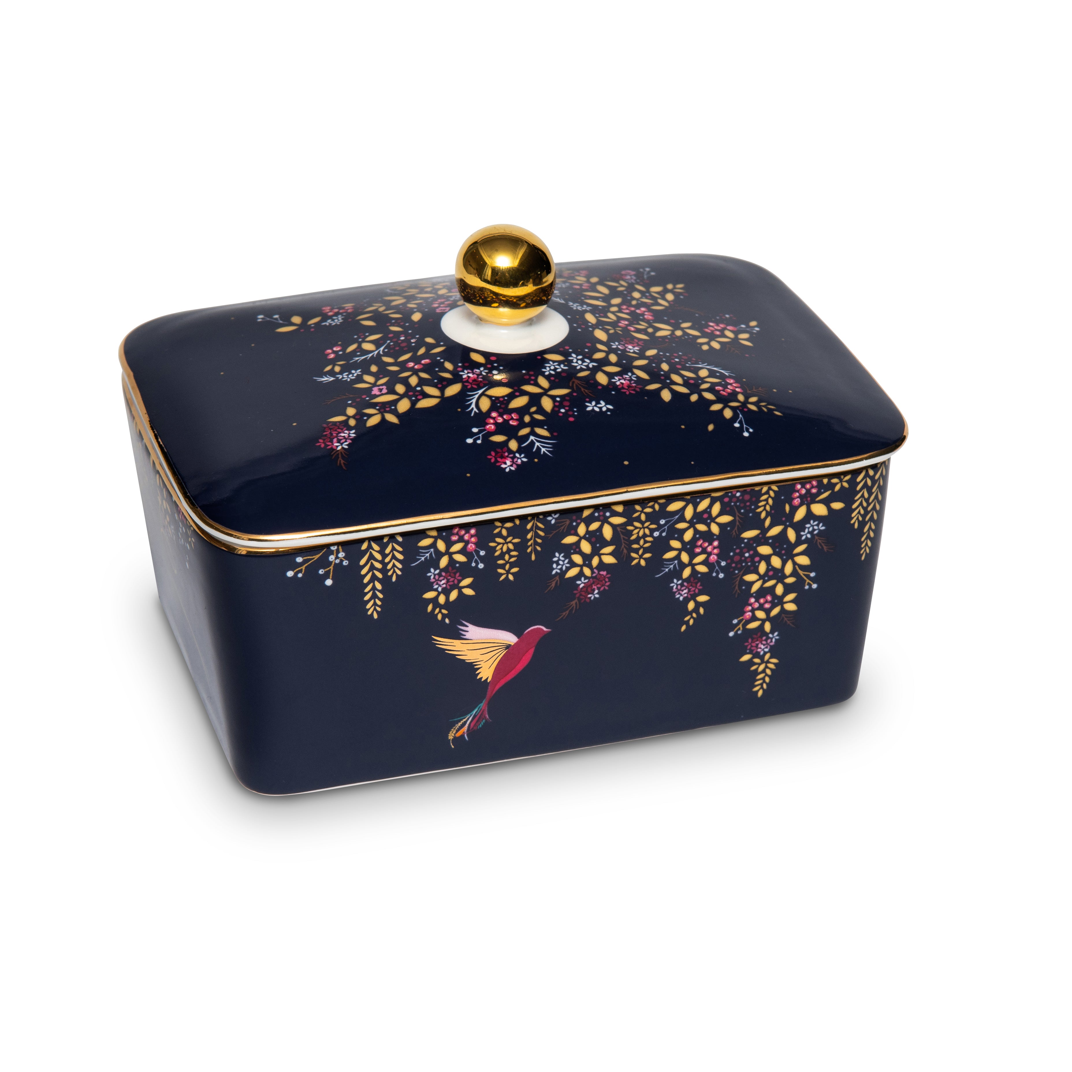 Sara Miller London Artisanne Noir Collection Covered Butter Dish 15.8 cm Single