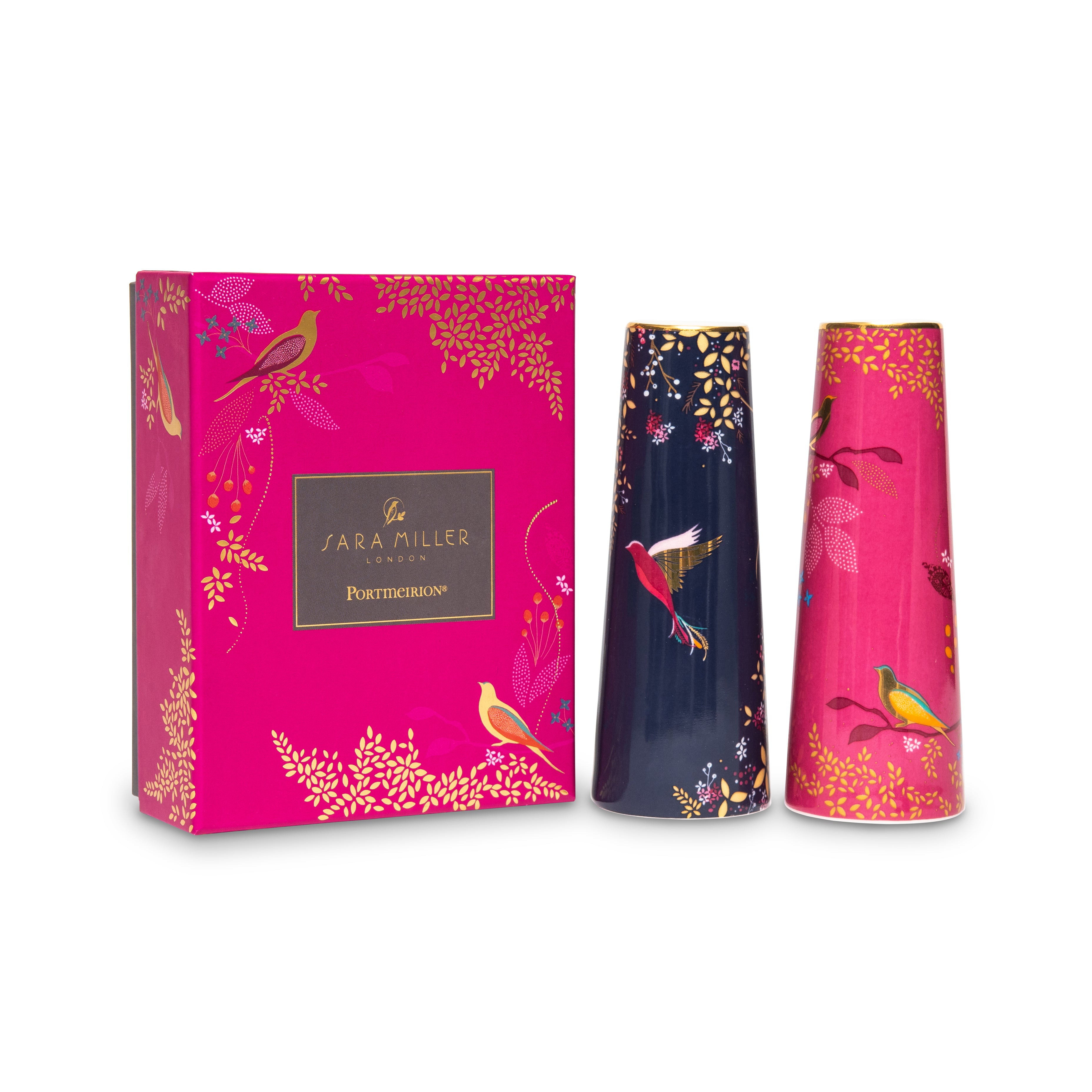 Sara Miller London Artisanne Noir Collection Salt & Pepper Set 13cm Boxed Set