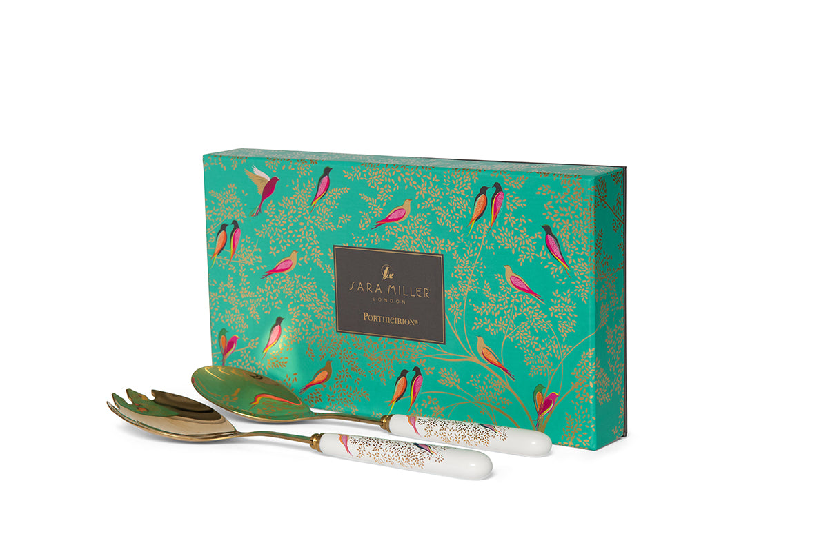 Sara Miller London Artisanne Noir Collection Salad Servers (pair) 25cm Boxed Set