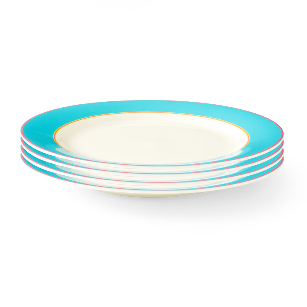 Kit Kemp Dinner Plate - Turquoise 29cm Set of 4