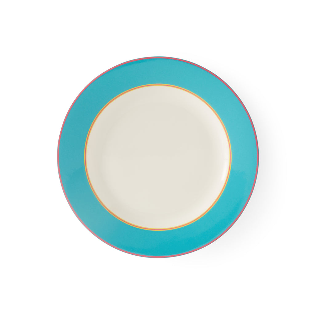 Kit Kemp Side Plate - Turquoise 24cm Set of 4