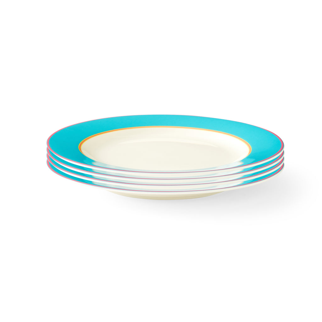 Kit Kemp Side Plate - Turquoise 24cm Set of 4