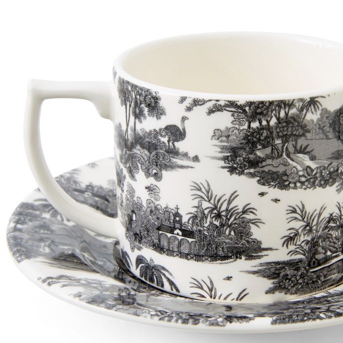 Zoological Gardens Teacup & Saucer, Mono