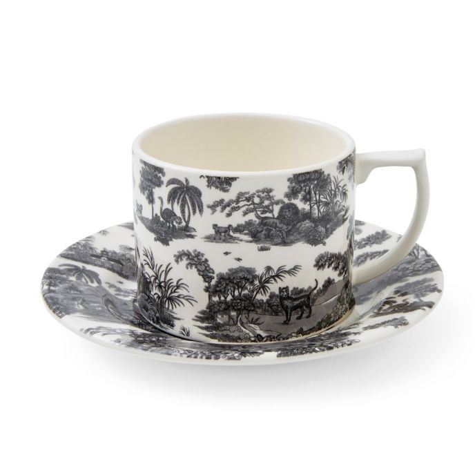 Zoological Gardens Teacup & Saucer, Mono
